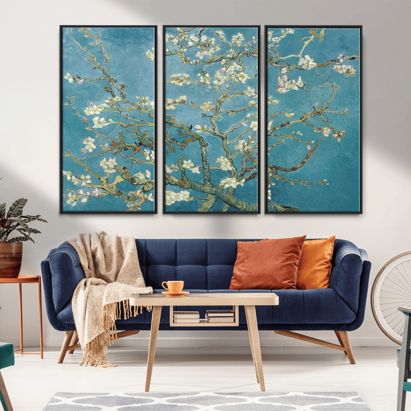 65607-MGV-CV-36X24-Vincent Van Gogh's Almond Blossom Abstract Wall Art Canvas, Van Gogh Almond Blossom Canvas Print