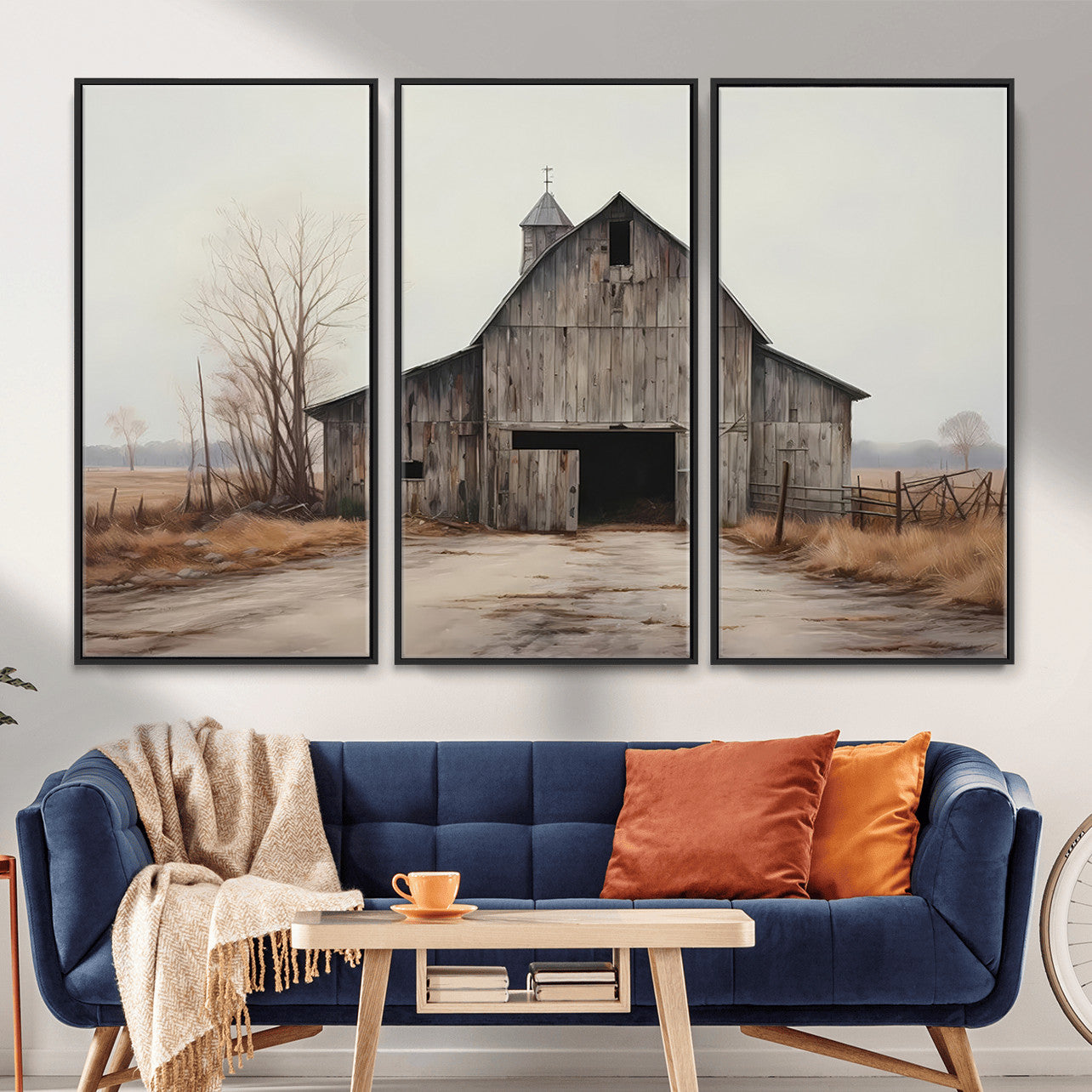 11602-MGV-CV-36X24 - Farmhouse Rustic Barn Wall Art Canvas Print – Framed and Ready to Hang – Perfect Addition to