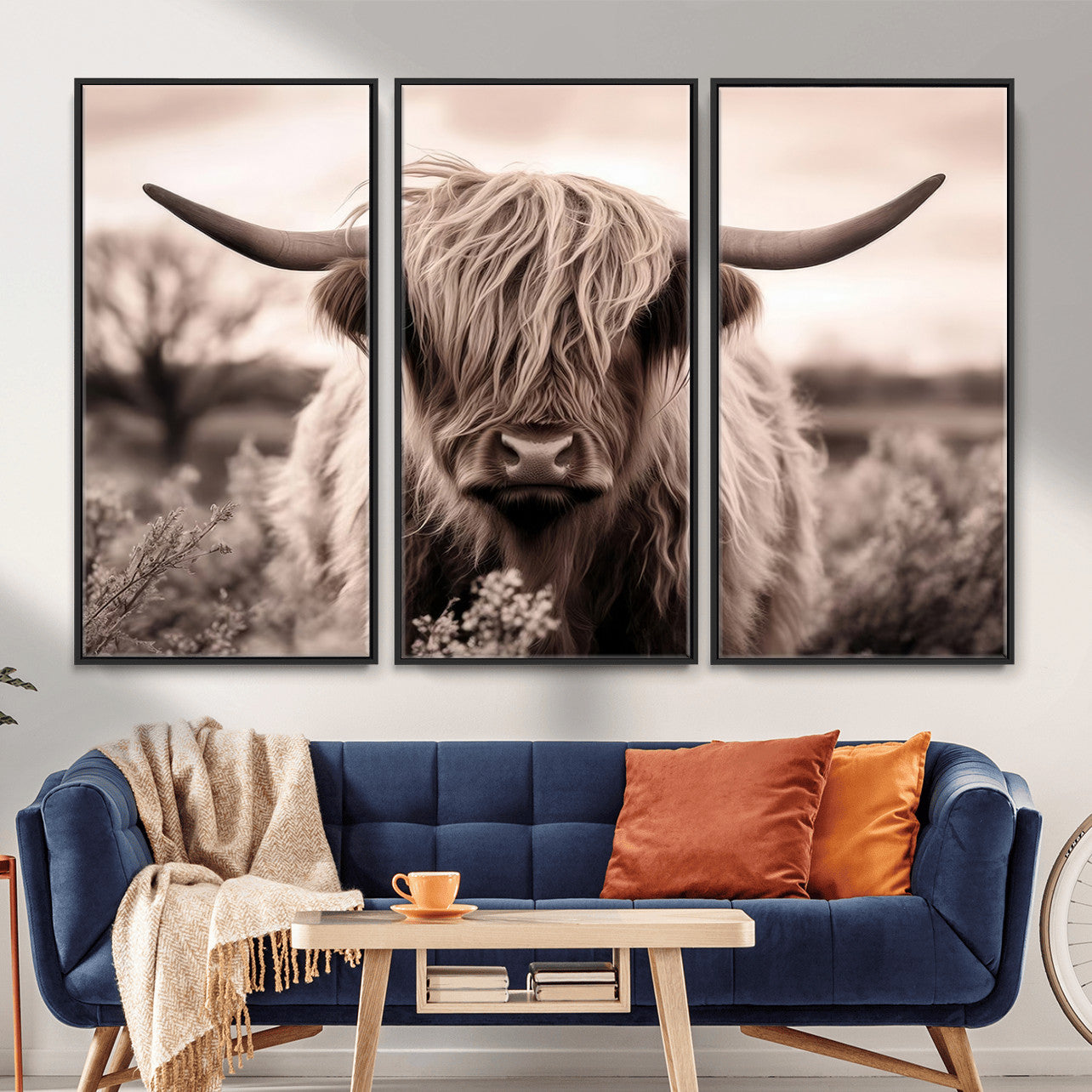 55903-MGV-CV-36X24 - Scottish Cow Longhorn Wall Art Canvas Print
