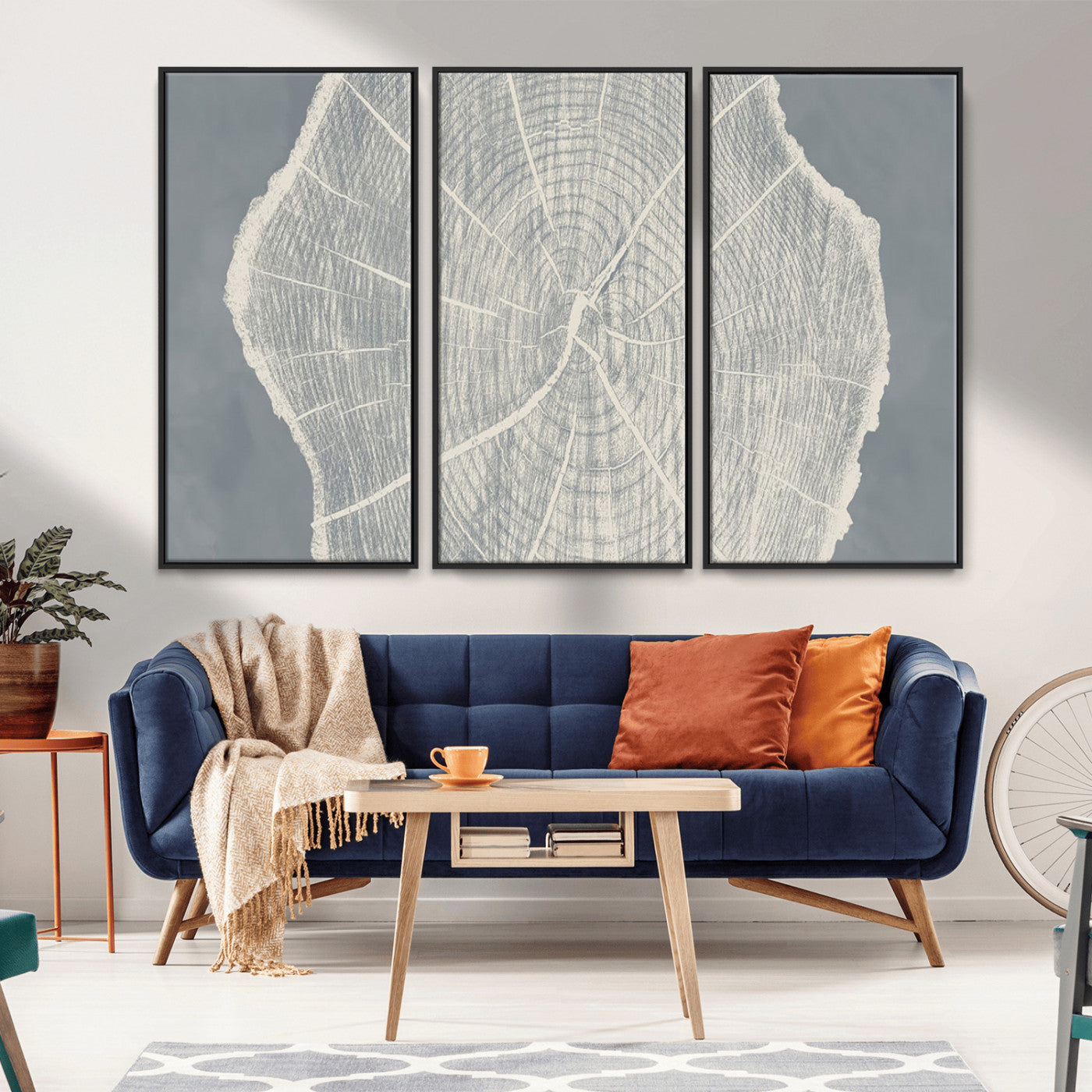 25547-MGV-CV-36X24-Abstract Tree Ring Wall Art Canvas Print – Nature-Inspired, Ready to Hang, Modern Home Decor