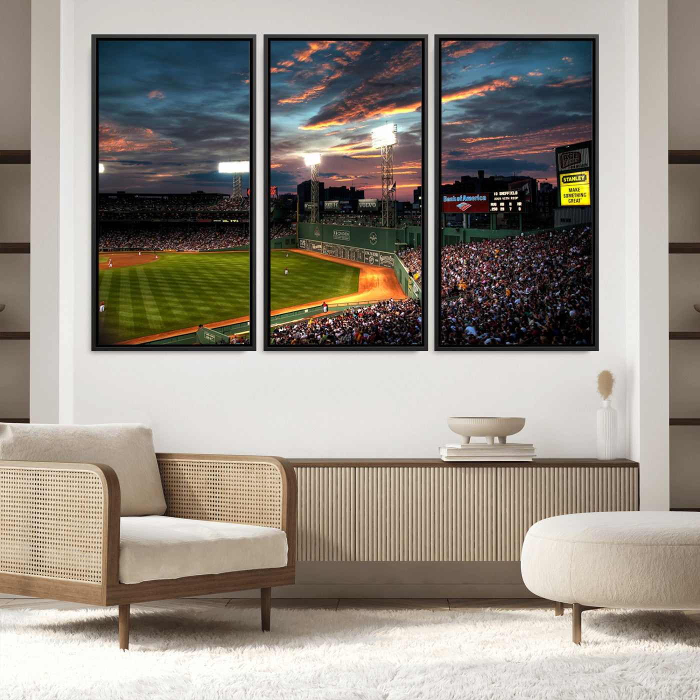 66781-MGV-FC-60X40-3P_Black-Fenway Park Wall Art Canvas Print | Large Baseball Stadium Canvas Print for Boston Red Sox Fans |