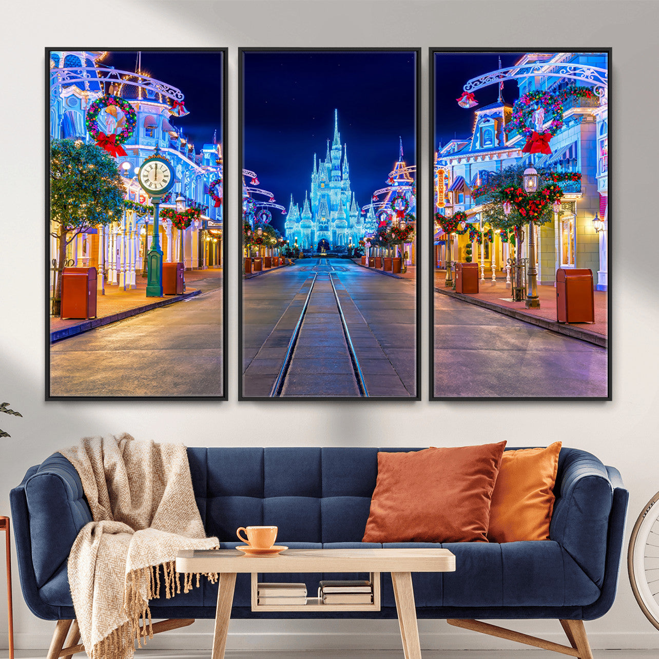 12470-MGV-CV-36X24 - Disney Wall Art | Castle Large Wall Art Disney Magic Kingdom Print for Kids Room Decoration | Disney