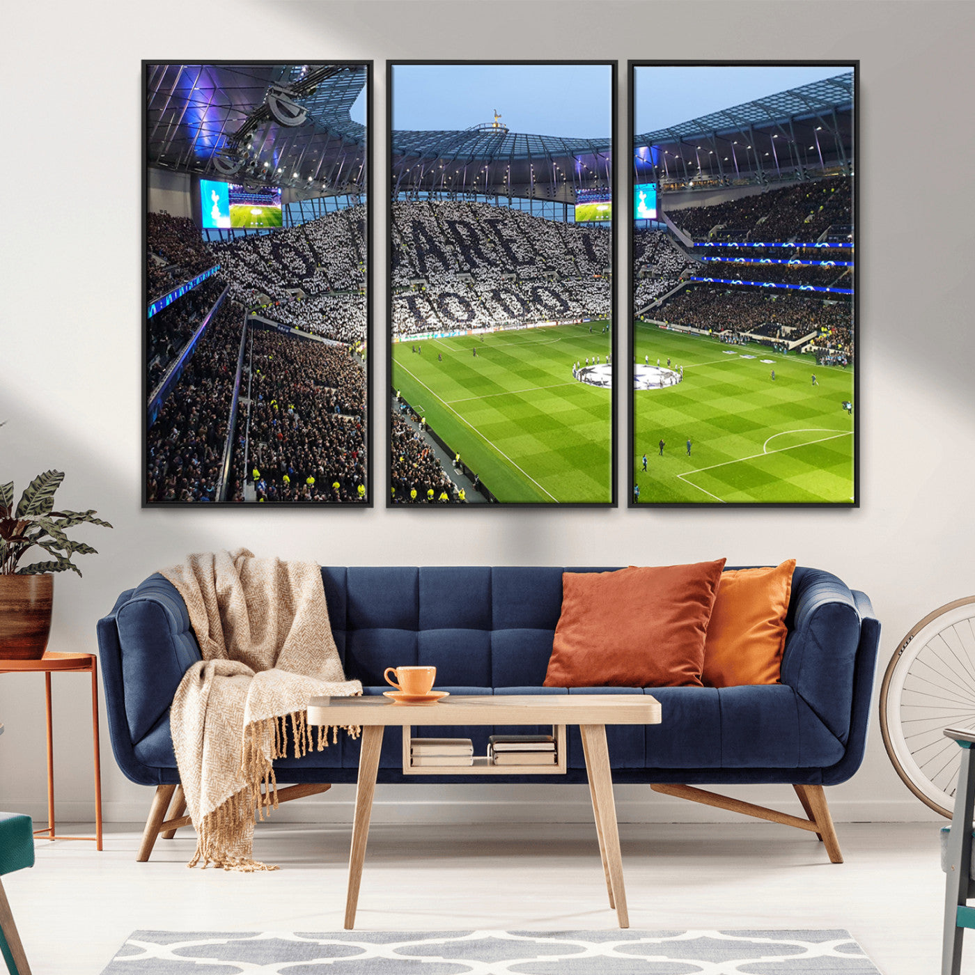 -Tottenham Hotspur Stadium Canvas Print, Match Day Triple Canvas Wall Art - Premier League Football