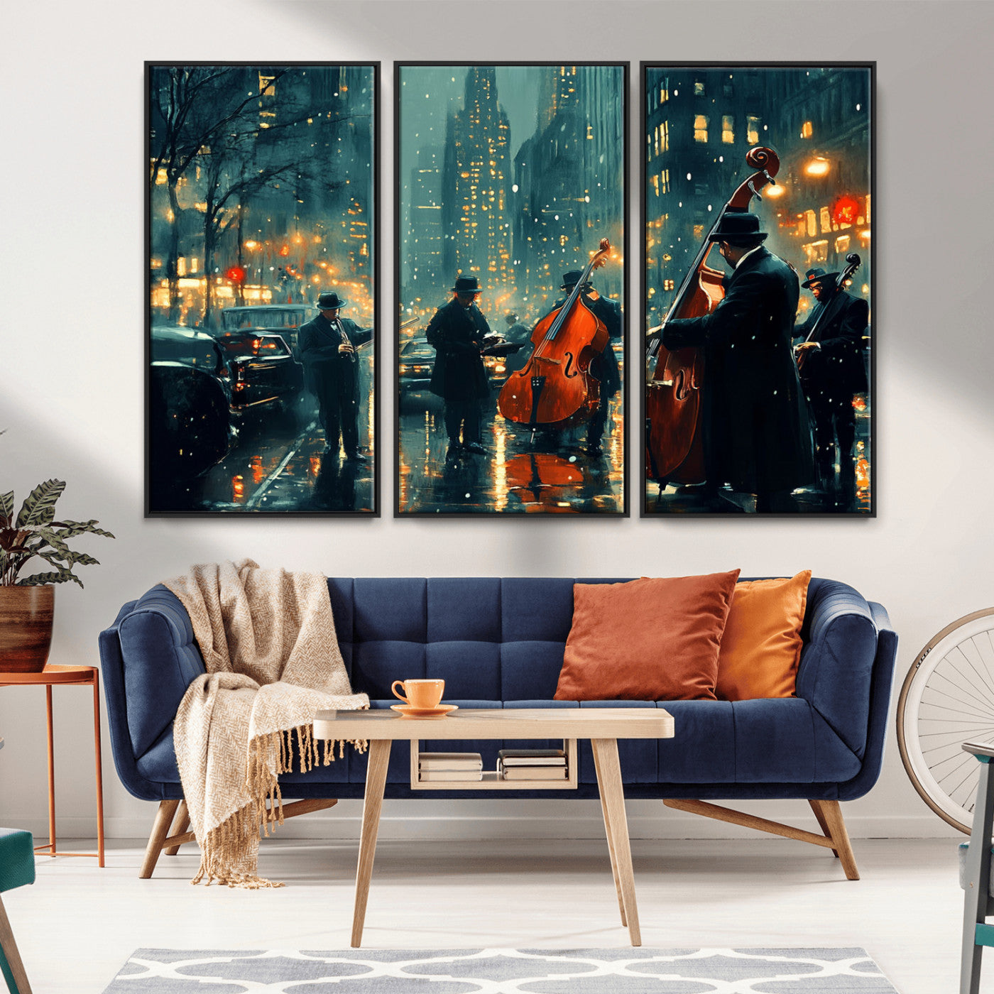 -African American Jazz Art Print - Framed Abstract Music Canvas - Colorful Instrument Poster for