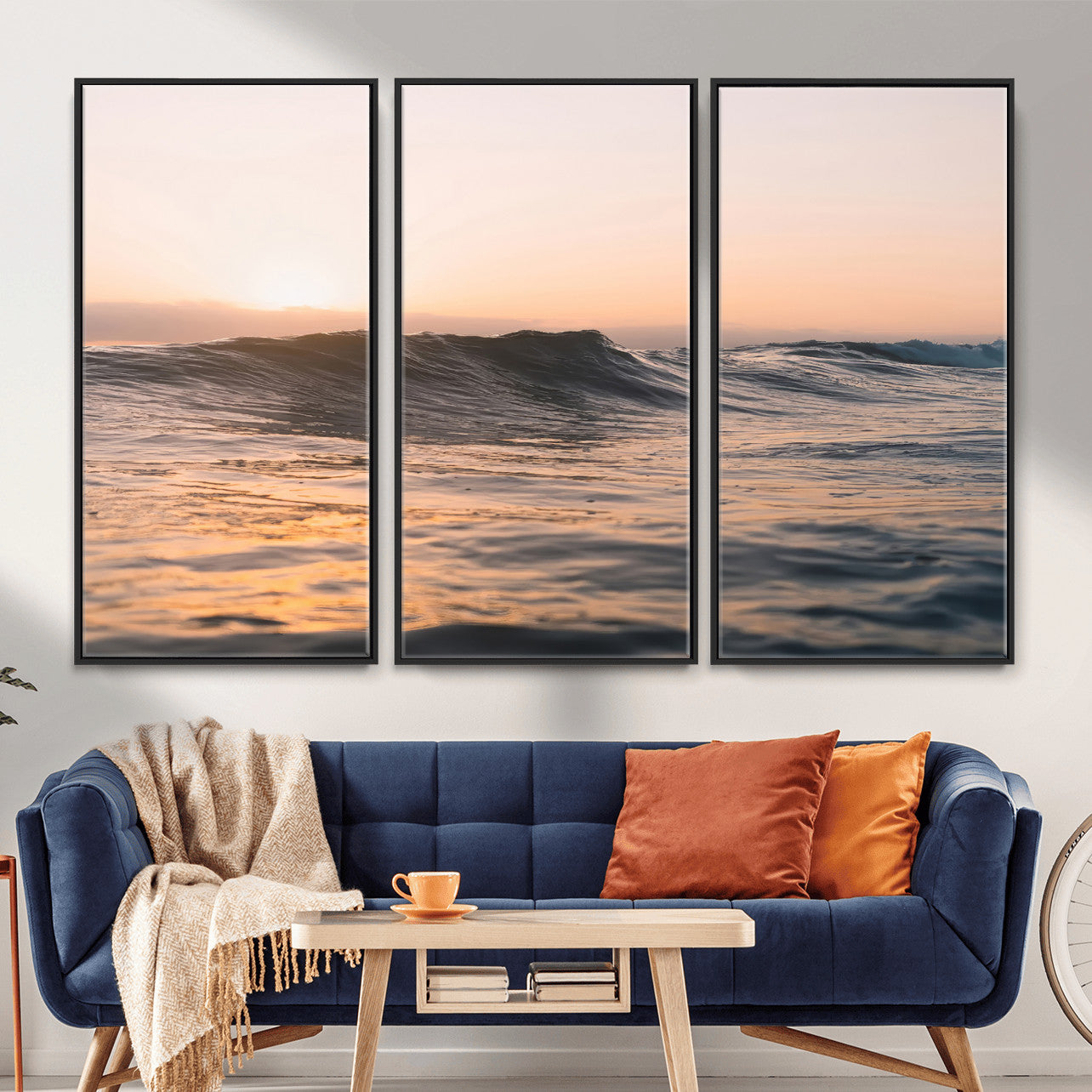46299358-MGV-CV-36X24 - Golden Sunset Ocean Wall Art – Tranquil Waves & Peaceful Horizon Canvas Print, Soft Light and Evening Glow for Serene Beach, Home or Nature Decor