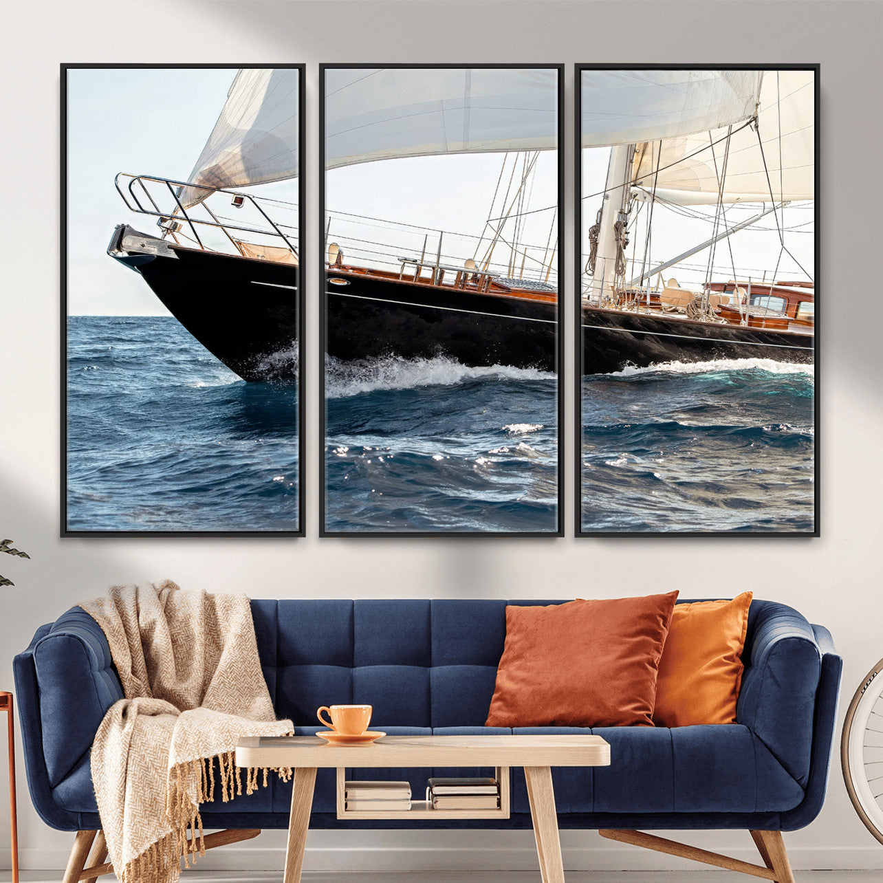 97168626-MGV-CV-36X24 - Boat Yacht Wall Art – Ocean Waves & Sailing Adventure Canvas Print, Nautical Elegance & Marine Journey for Living Room or Luxury Decor