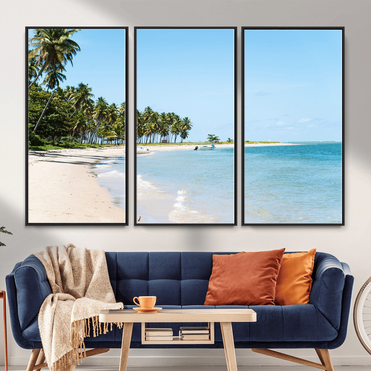 37858872-MGV-CV-36X24 - Palm Tree Paradise Coastal Wall Art – Beach Scene and Ocean Breeze Canvas Print Tranquil Tropical Shore Decor for Living Room, Bedroom or Office