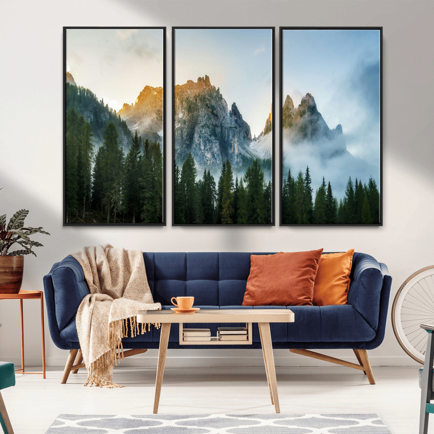 21145440-MGV-CV-36X24-Wilderness Wall Art Canvas Print – Misty Forest Nature Landscape Photography Rustic Scenic Artwork for Home, Office