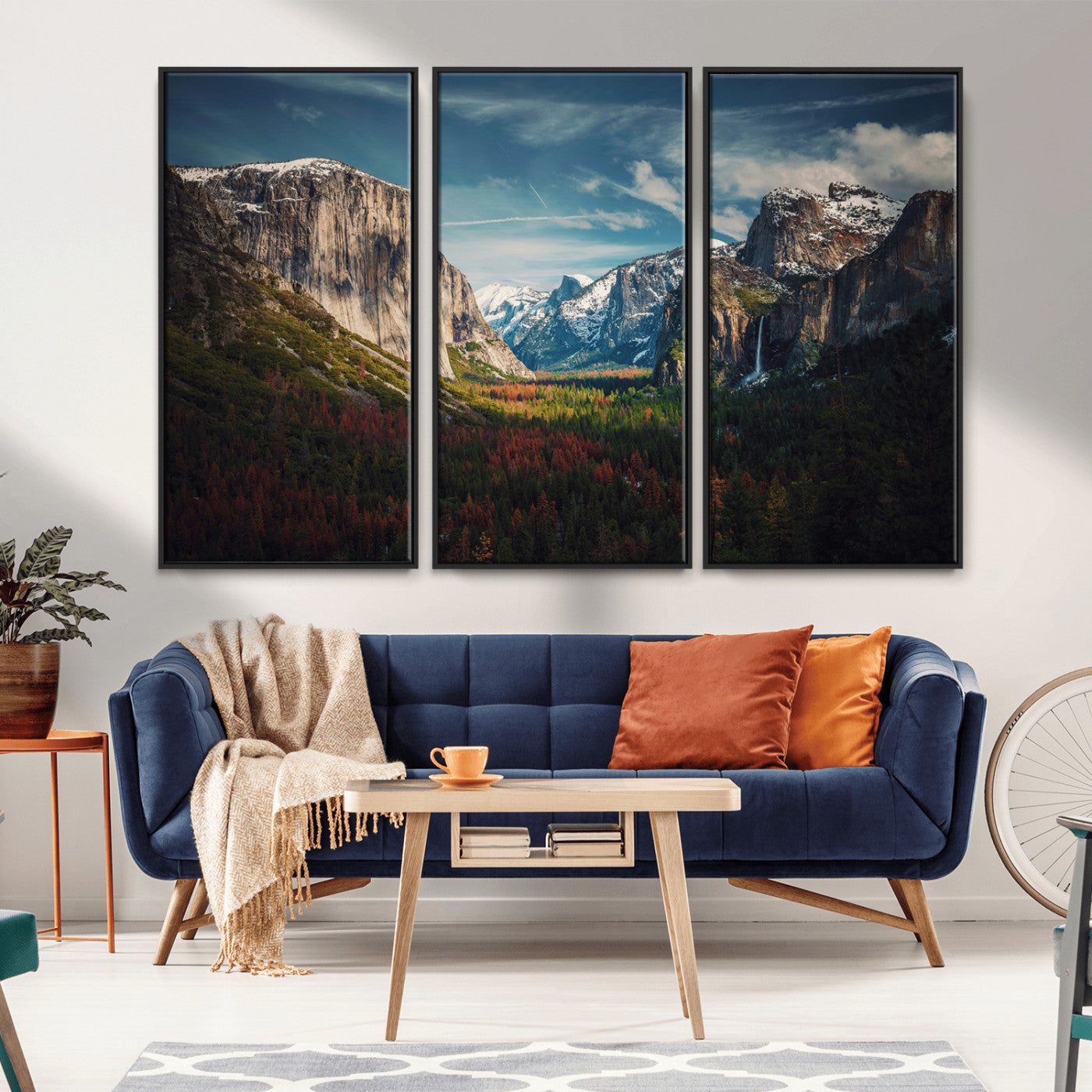 -Yosemite National Park Wall Art Canvas Print, Framed Mountain Landscape Art Picture Print, El Capitan Perfect Rustic Farmhouse Decor Artwork