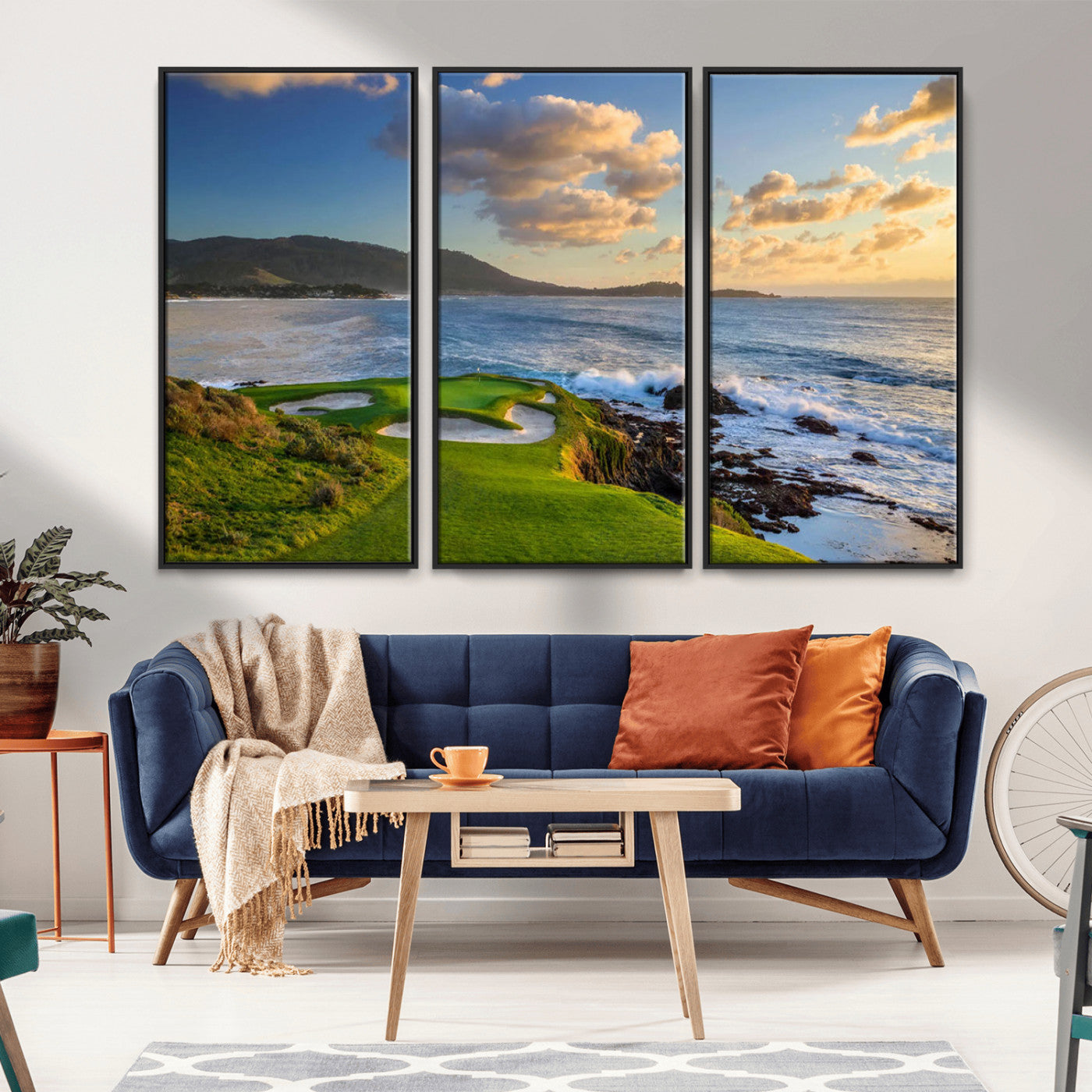 50107048-MGV-CV-36X24-Pebble Beach Golf Links Wall Art Canvas Print – Iconic Coastal Golf Course Artwork for Home, Office, Living Room