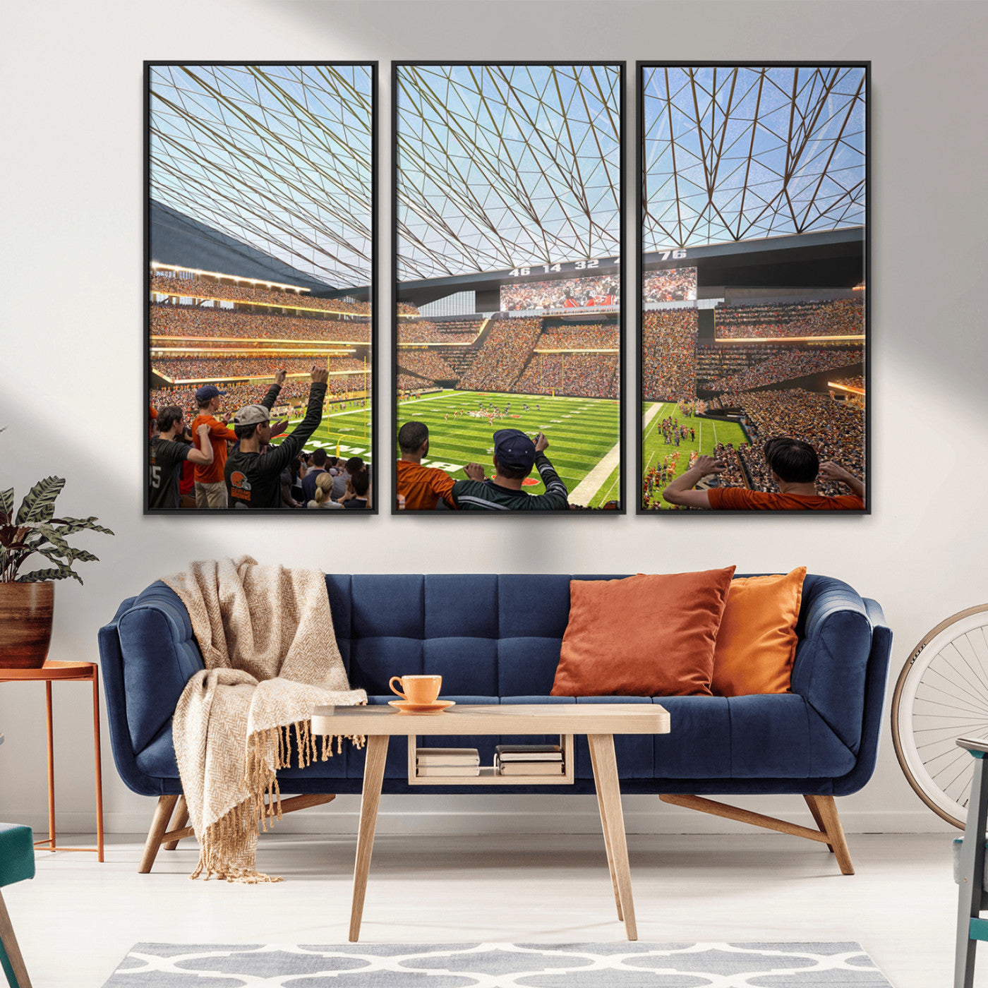 -Cleveland Browns Stadium Wall Art Canvas Print – Framed NFL Football Arena Artwork for Home, Office, Living Room