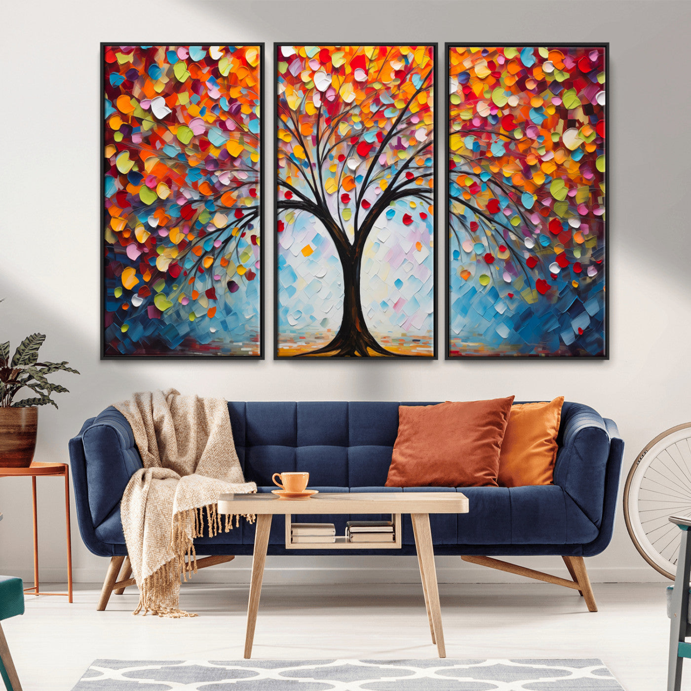 HS2447-MGV-CV-36X24-Vibrant Tree of Life Canvas Wall Art – Colorful Abstract Nature in Modern Decor - Ready to Hang