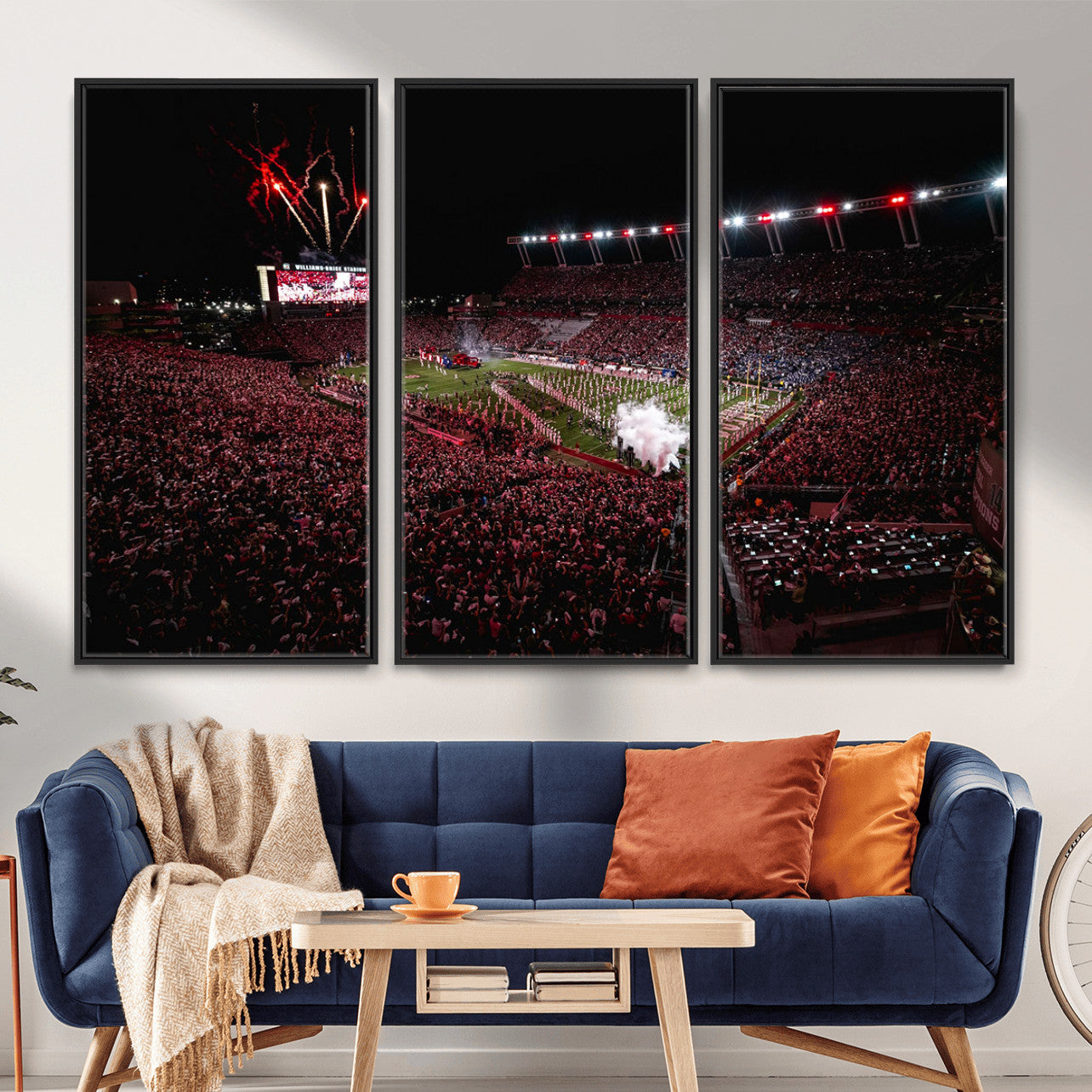 60690191-MGV-FC-48X32-3P - William Brice Stadium Wall Art Print – Baseball Game Room Artwork Print for Basement Dorm, Home, Office