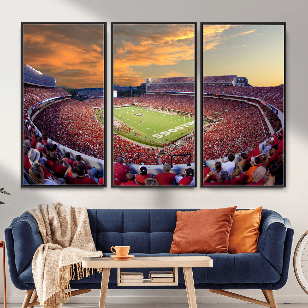 73680988-MGV-FC-48X32-3P - Dooley Stadium Wall Art, Sports Arena Canvas Print, Dooley Field Sanford Stadium Artwork for Home, Office