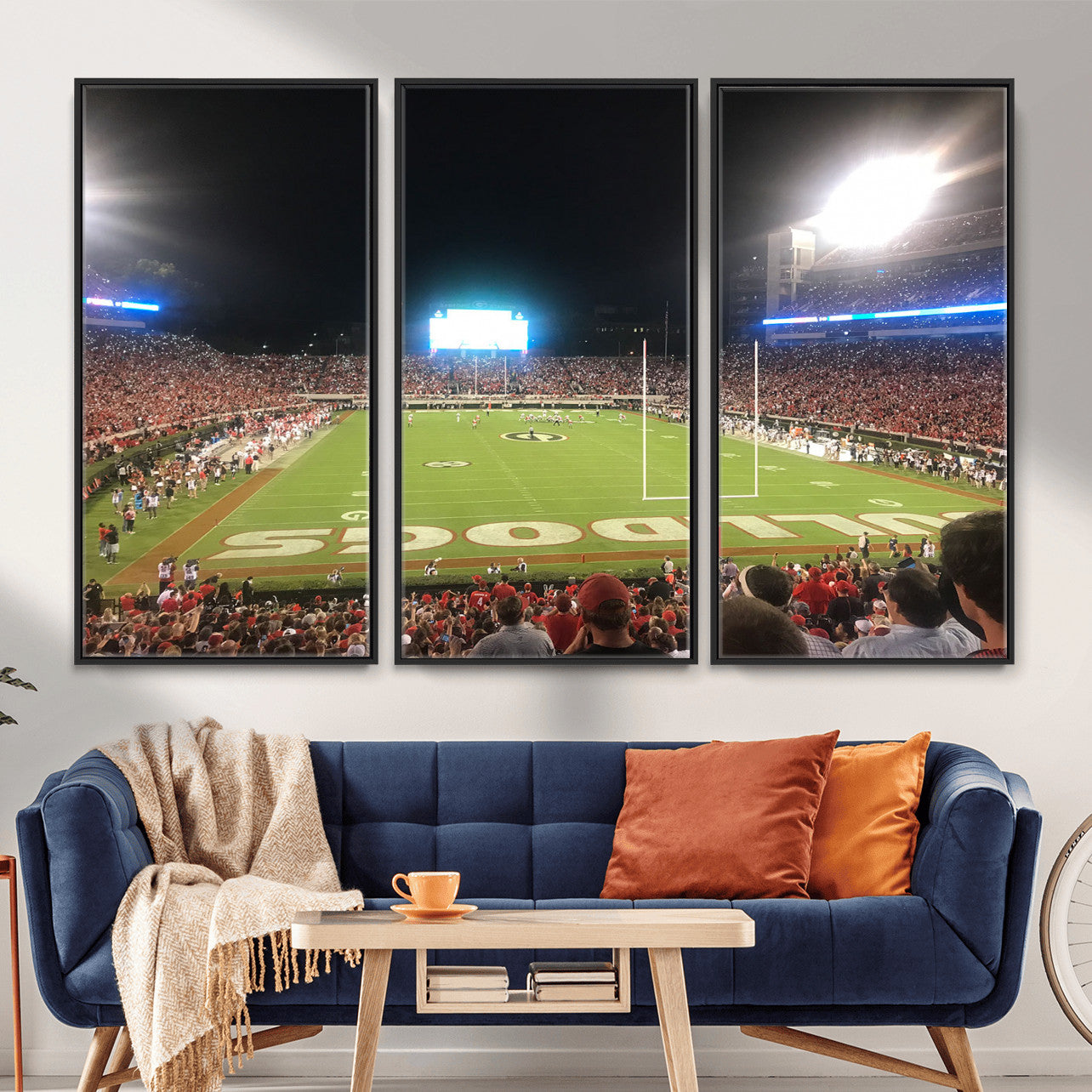 16230786-MGV-FC-48X32-3P - Dooley Stadium Wall Art, Sports Arena Panoramic Canvas Print, Modern Stadium Landscape Artwork for Home, Office