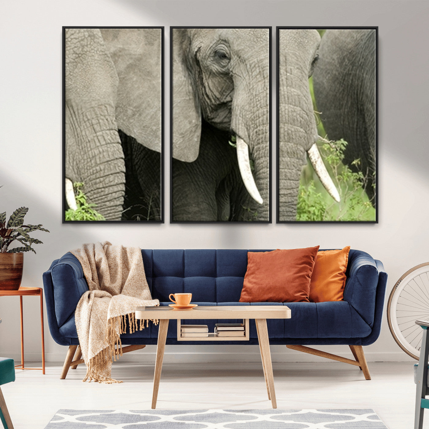 -Wild Elephant Wall Art Canvas Print