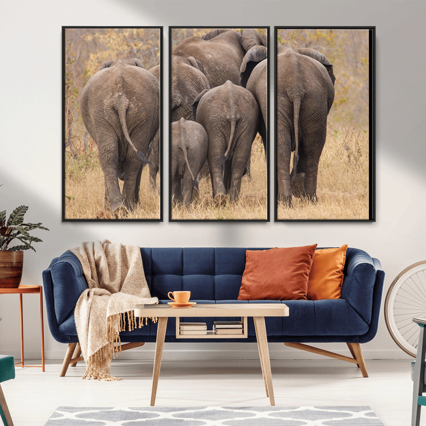 -Wild Elephant Wall Art Canvas Print