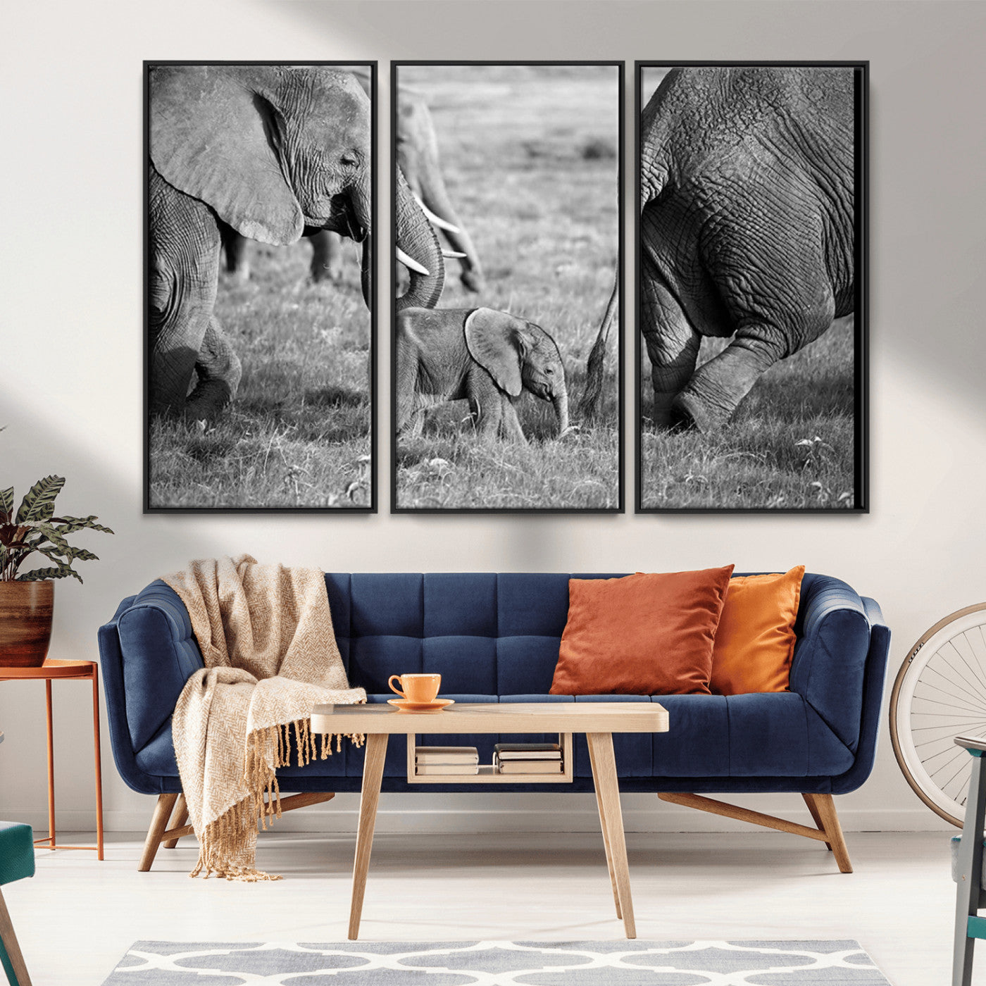 -Wild Elephant Wall Art Canvas Print