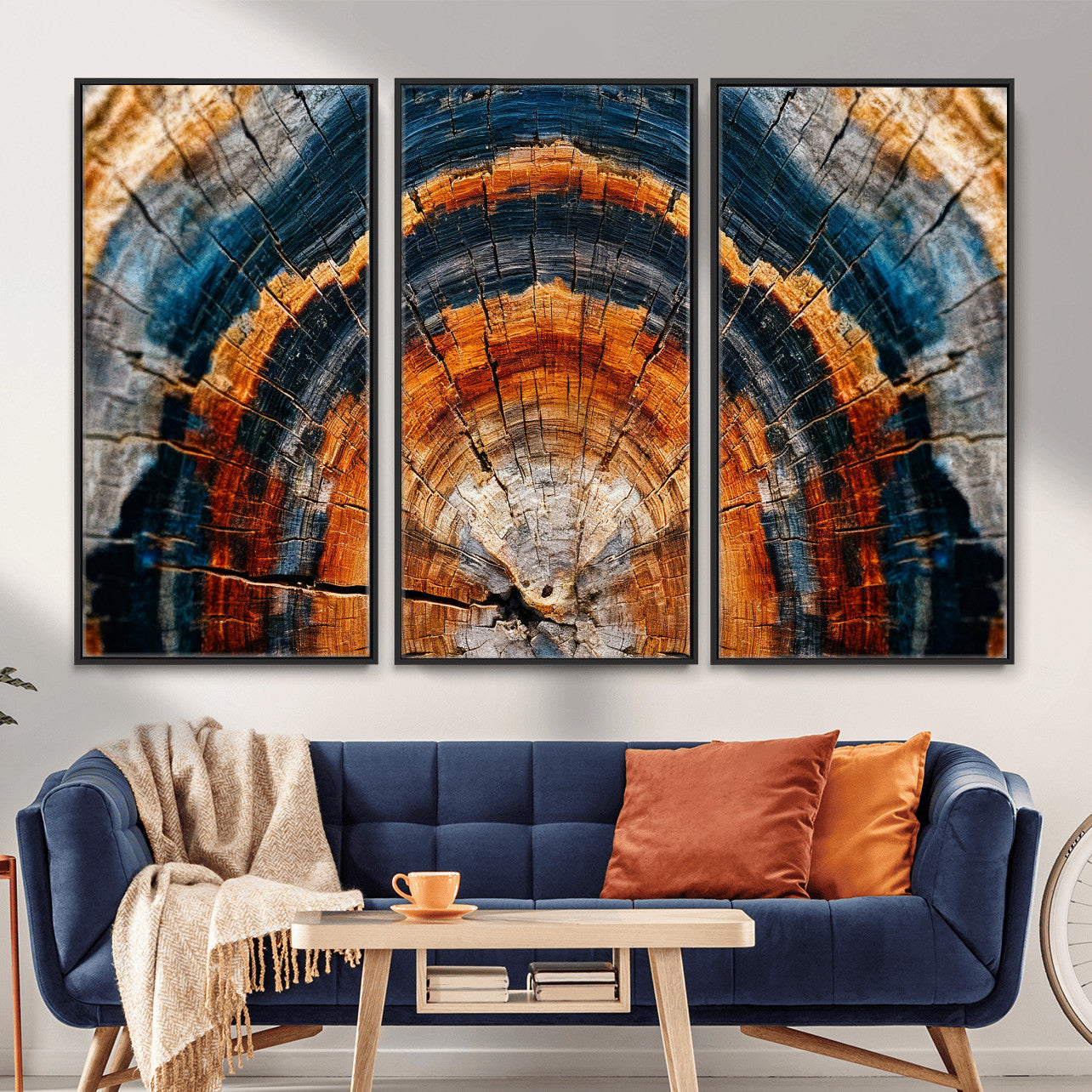 92693966N-MGV-CV-36X24 - Abstract Wood Grain Canvas Print, Tree Ring Pattern Wall Art, Framed Canvas Ready to Hang