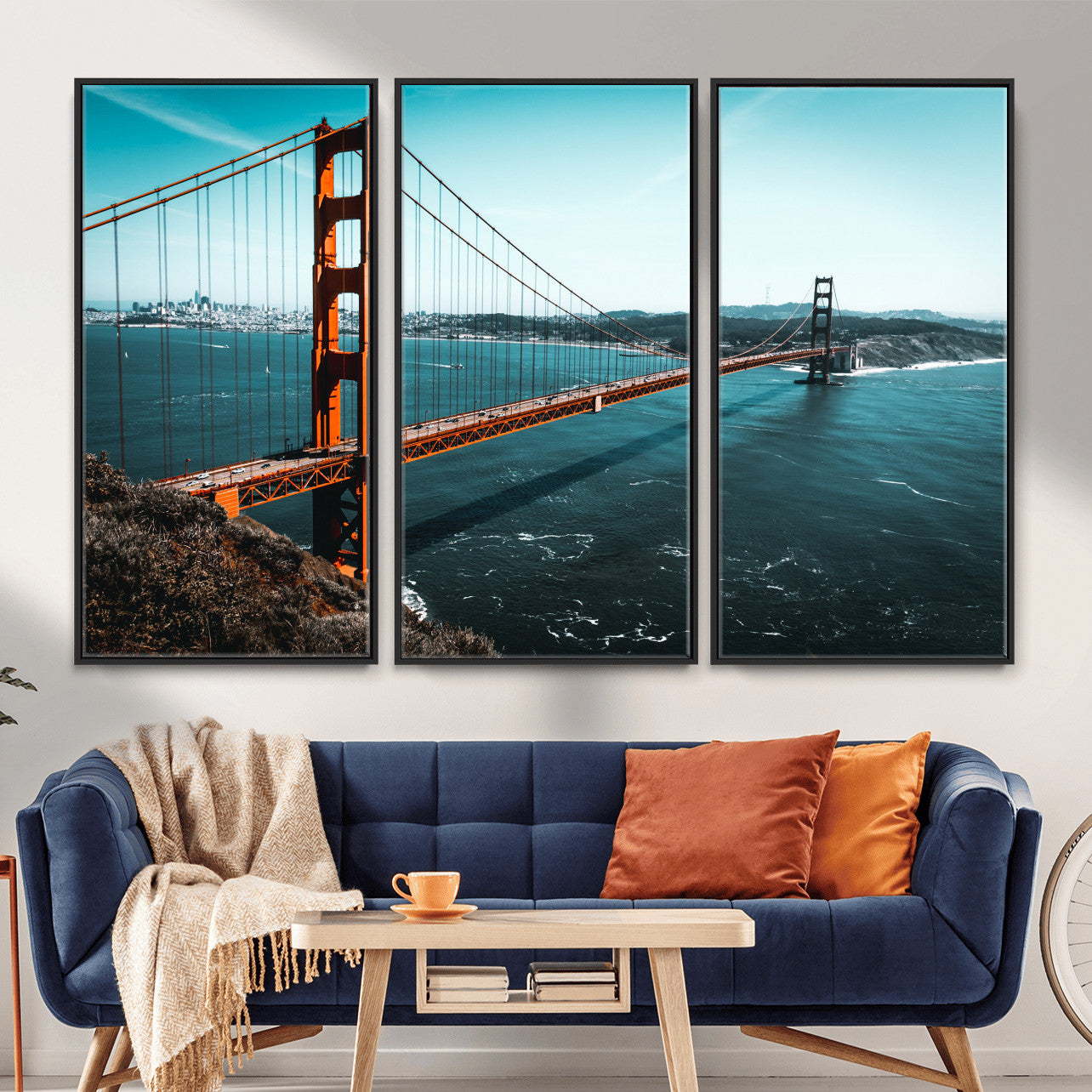 73996404-MGV-CV-36X24 - Golden Gate Bridge Wall Art Canvas Print – San Francisco Landmark Photography Artwork Print for Living Room, Office, and Modern Decor