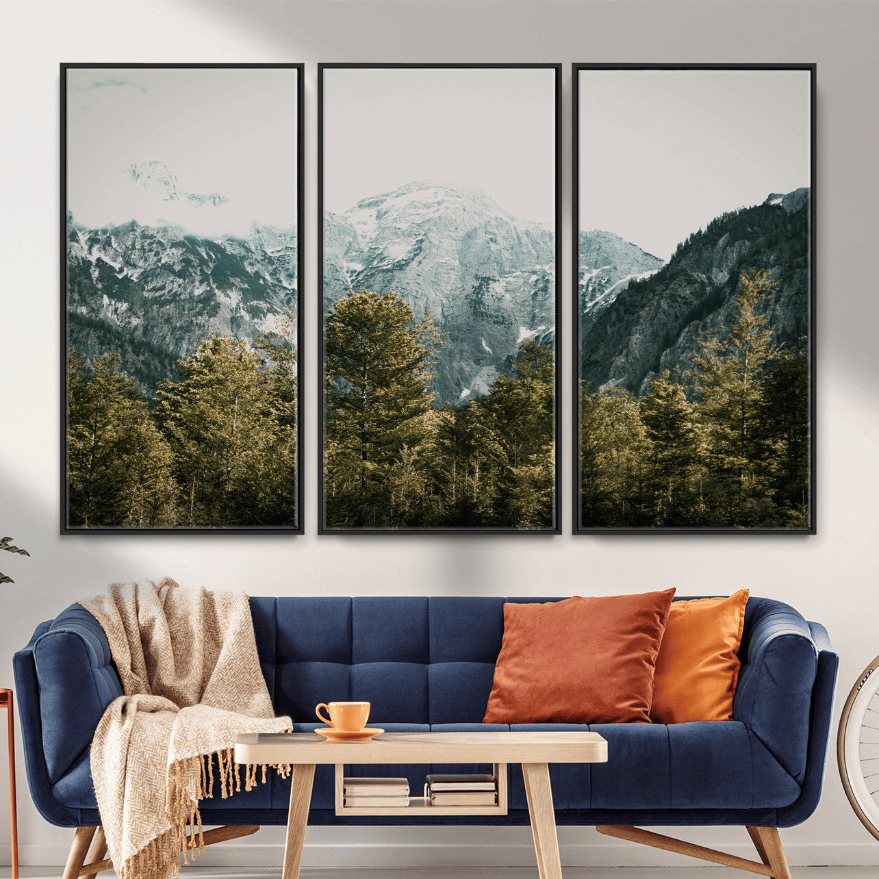 48479662-MGV-CV-36X24 - Mountain Forest Wall Art Canvas Print, Alpine Landscape Nature Photography, Moody Wilderness Wall Decor
