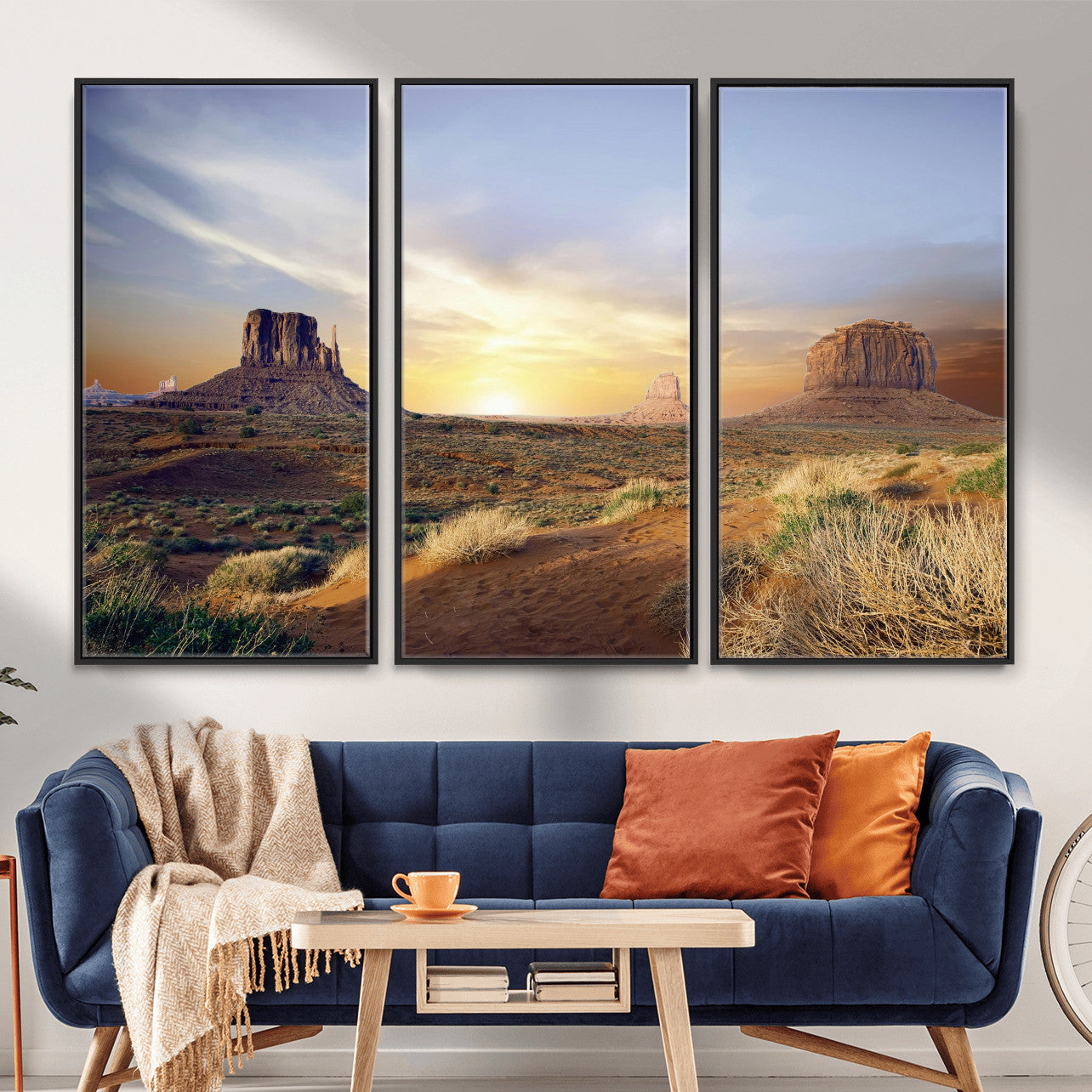14901845-MGV-CV-36X24 - Monument Valley Desert Landscape Wall Art Canvas Print, Southwest Desert Rock Formation Canvas Print, Western Red Rock Panorama Art Printing