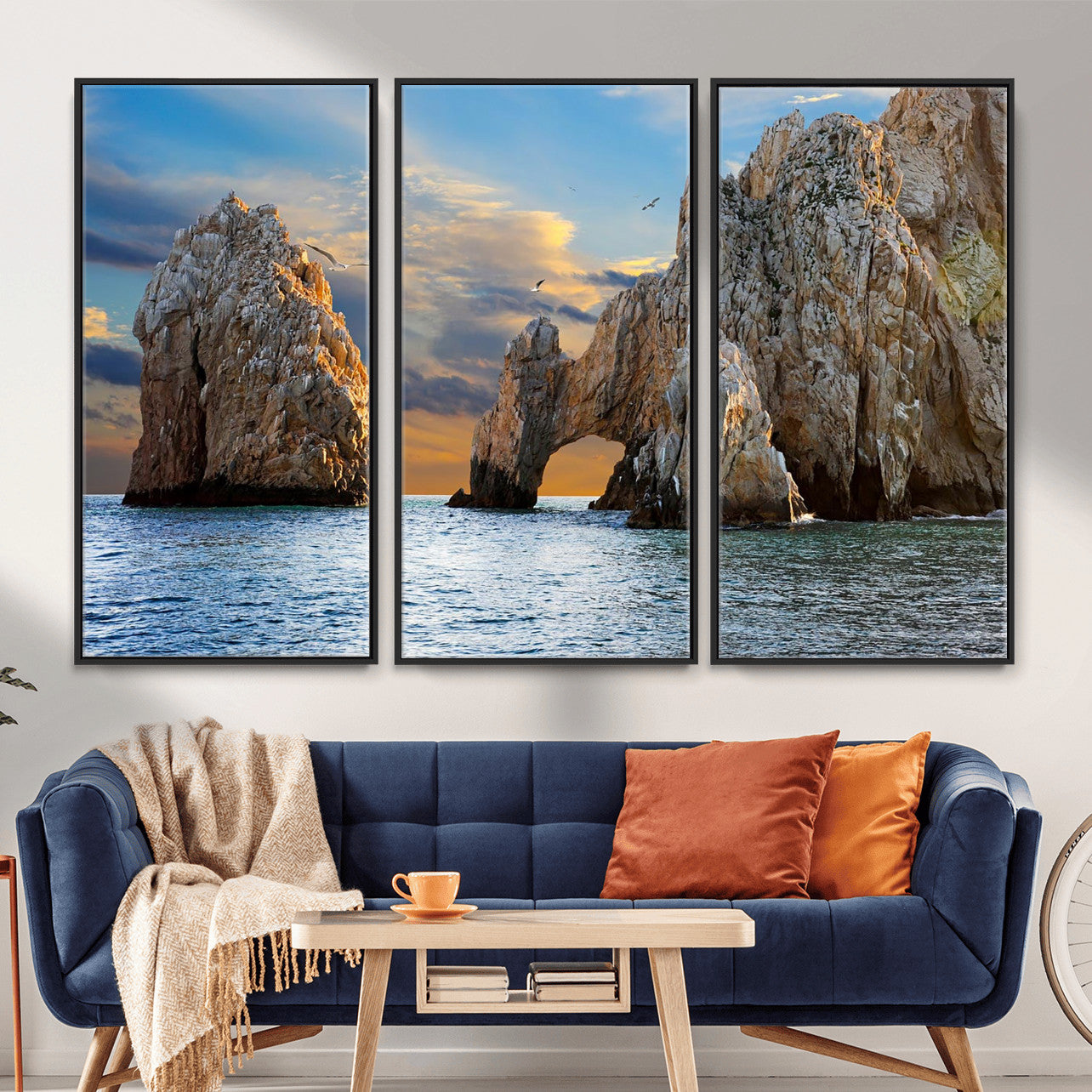 63505689-MGV-CV-36X24 - El Arco Cabo San Lucas Ocean Arch Wall Art Canvas Print, Baja California Rock Arch Seascape Canvas Print, Mexico Coastal Landmark Scenic Art Printing