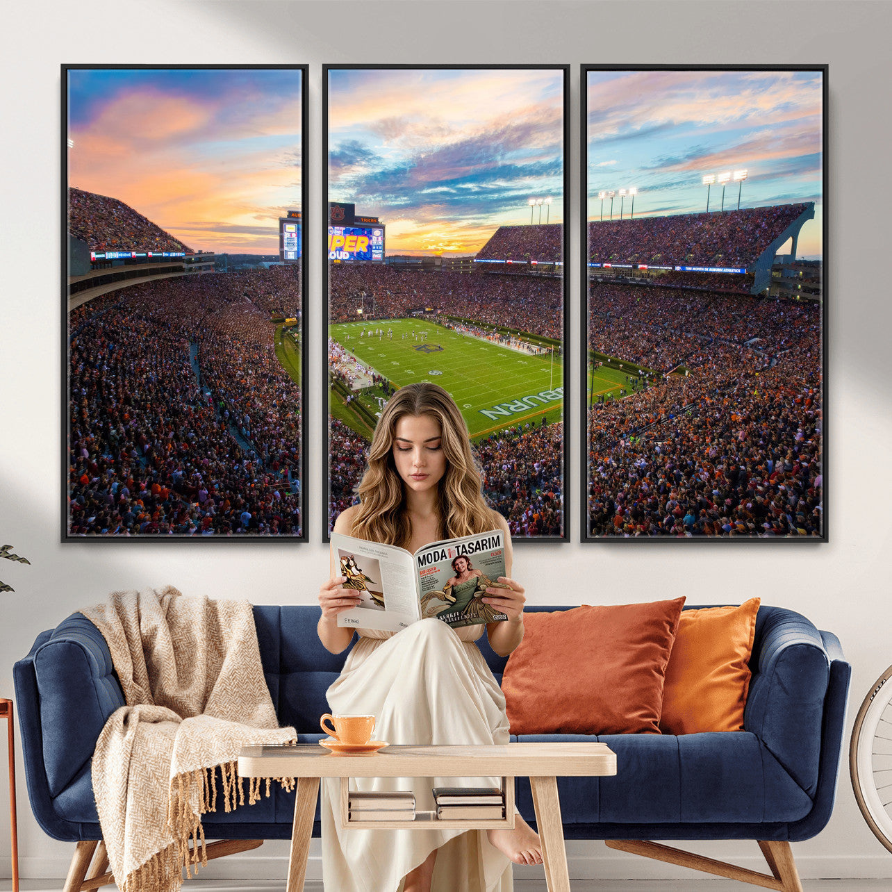 75203764-MGV-CV-36X24 - Jordan-Hare Stadium Auburn Tigers Football Stadium Canvas Wall Art