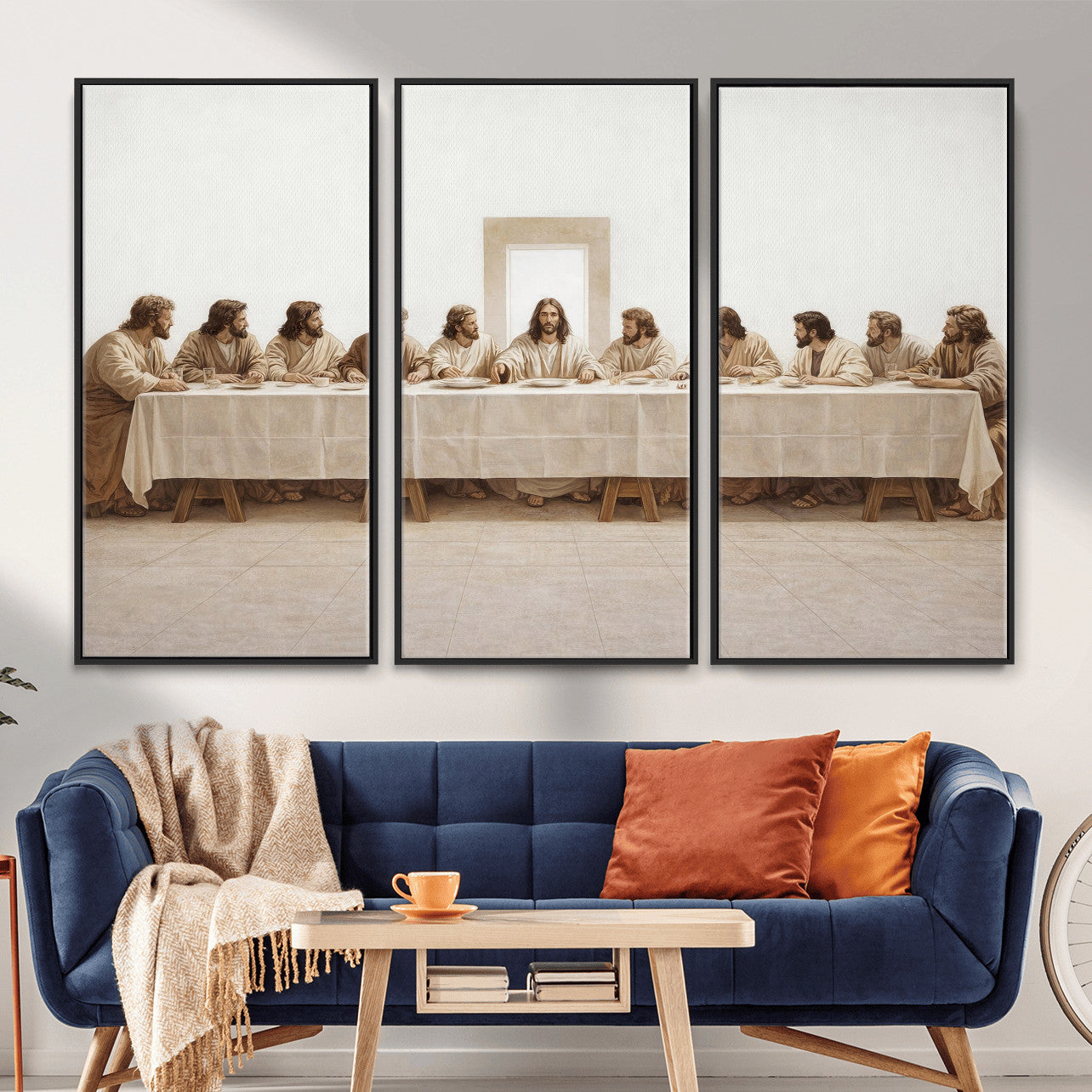 76380069-MGV-CV-36X24 - The Last Supper Wall Art Canvas Print, Jesus Christ Biblical Scene Canvas Print, Christian Religious Artwork for Church Living Room Decor