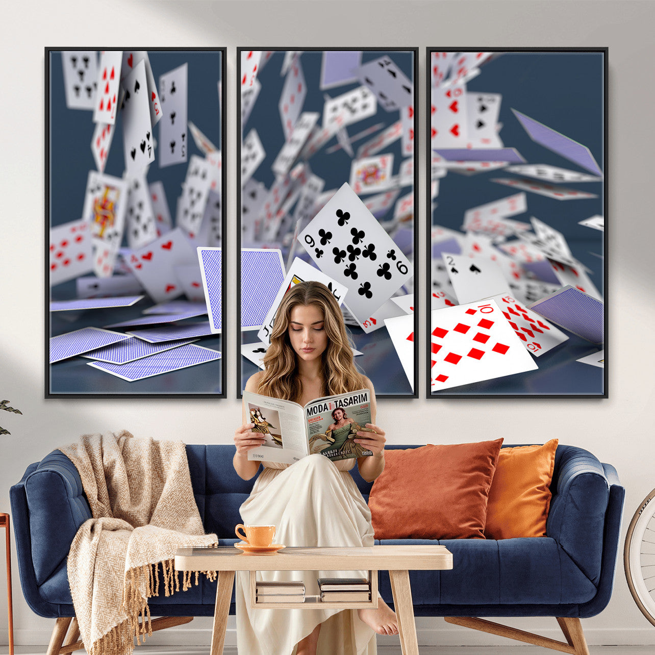 66392185-MGV-CV-36X24 - Playing Cards Canvas Wall Art | Casino Game Room Decor, Poker Decor Art
