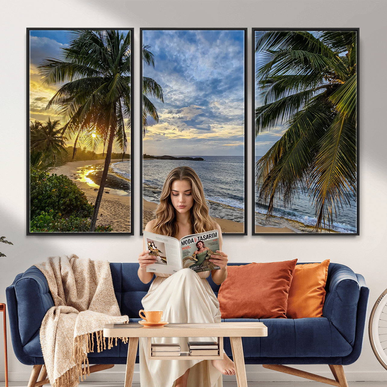 83399063-MGV-CV-36X24 - Puerto Rico Beach Paradise Wall Art – Tropical Coastal Print