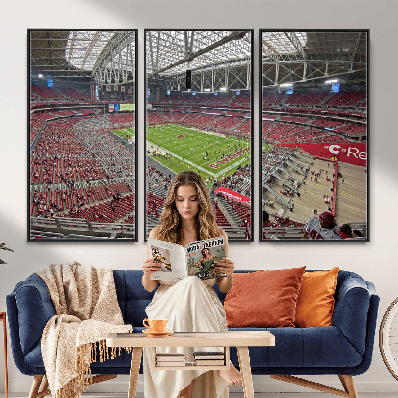 30579717-MGV-CV-36X24 - State Farm Stadium Canvas Wall Art, Arizona Cardinals Football Stadium Print, Glendale NFL Arena Panorama Artwork