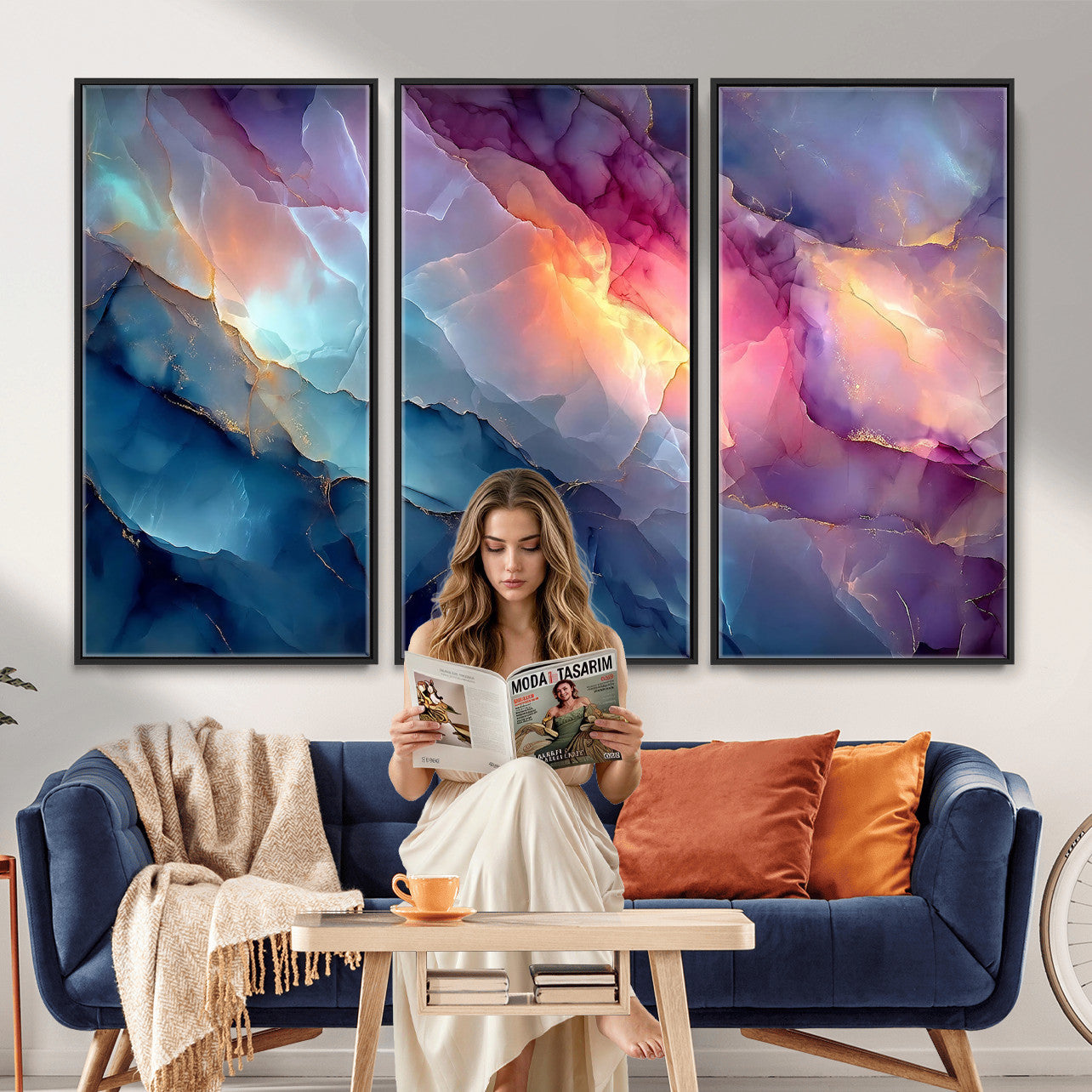 28163849-MGV-CV-36X24 - Colorful Abstract Canvas Wall Art Print, Vibrant Popup Color Art Print