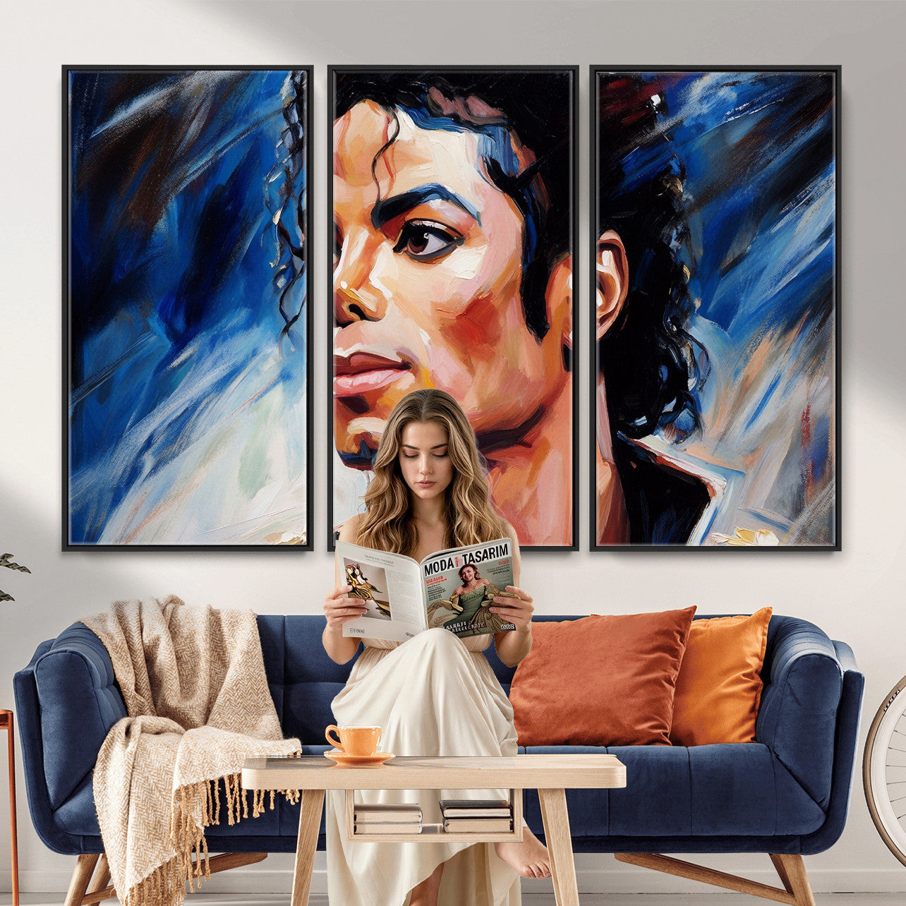 51466481-MGV-CV-36X24 - Abstract Michael Jackson Photo Wall Art Canvas Print