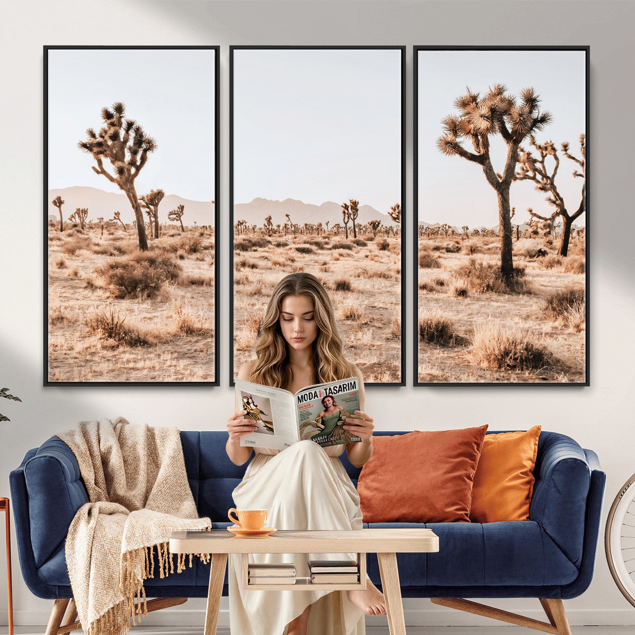 33549408-MGV-CV-36X24 - Joshua Tree Desert Canvas Wall Art Print - Desert Landscape Photography, Boho Southwest Wall Decor, Nature Canvas, Ready to Hang