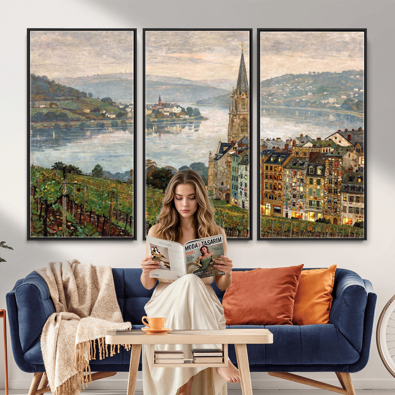 62626662-MGV-CV-36X24 - Mosel City Mosel River by Nicolai Astudin Wall Art Canvas Print
