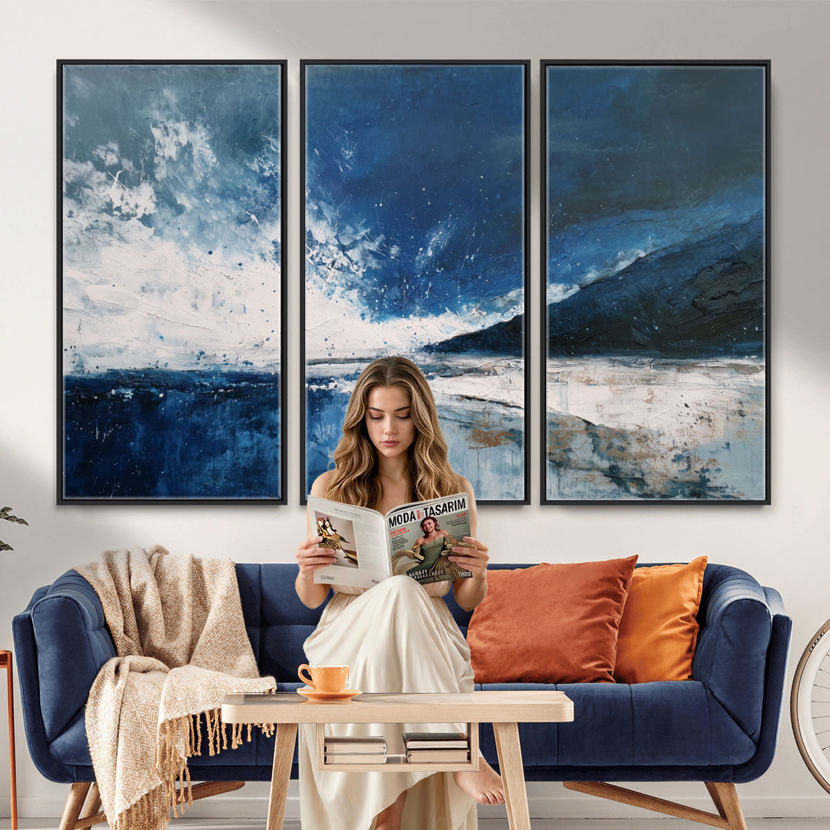 76136620-MGV-CV-36X24 - Extra Large Abstract Wall Art Canvas Print