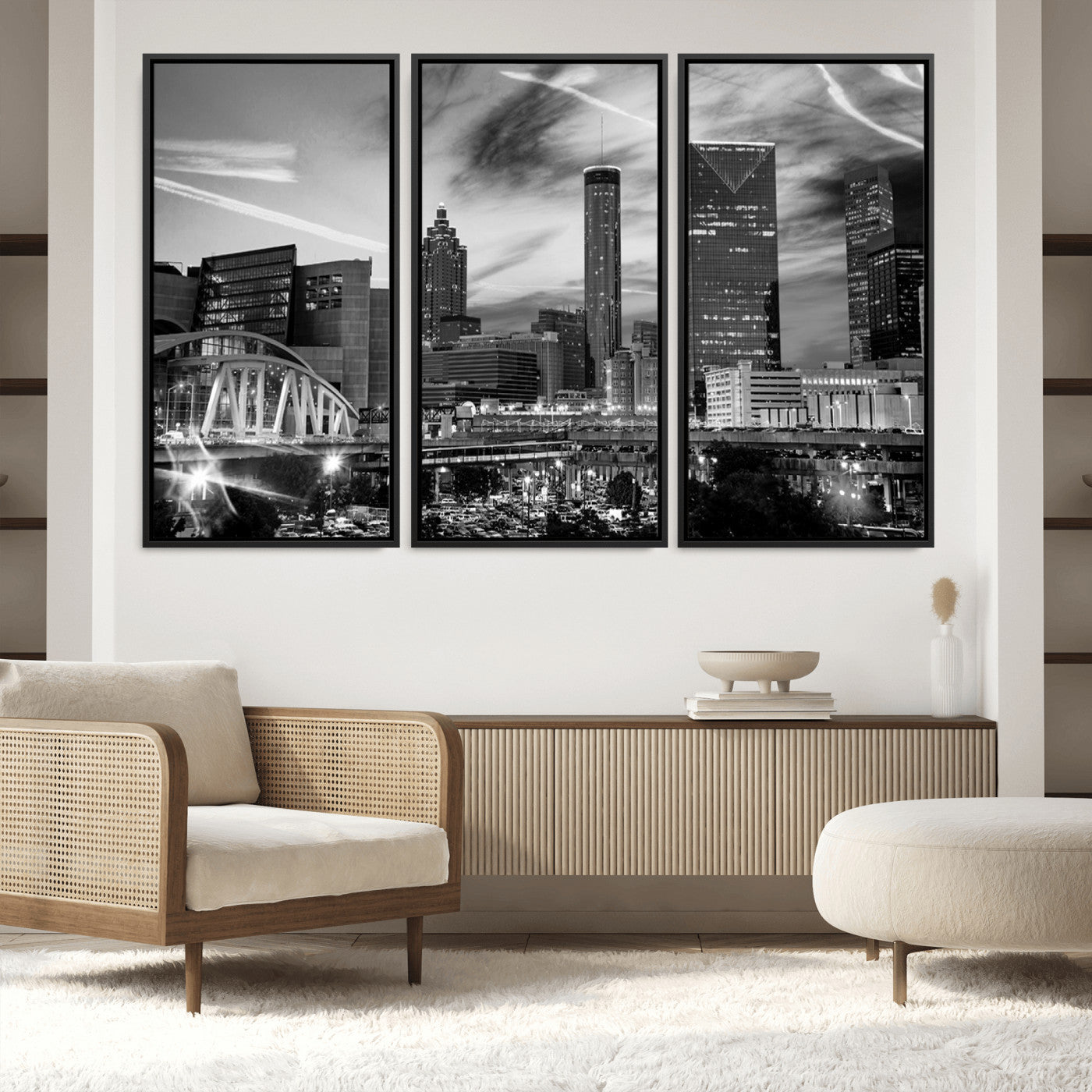 34800-MGV-FC-60X40-3P_Black-Black and White Atlanta Wall Art Canvas Print