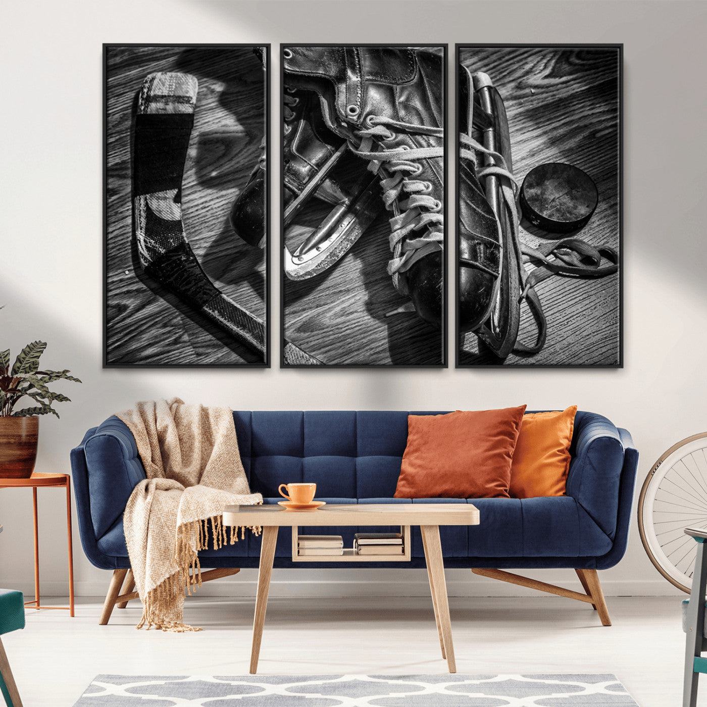 20553-MGV-CV-36X24-Old Pair of Mens Skates Wall Art Canvas, Men Skates Wall Art Print