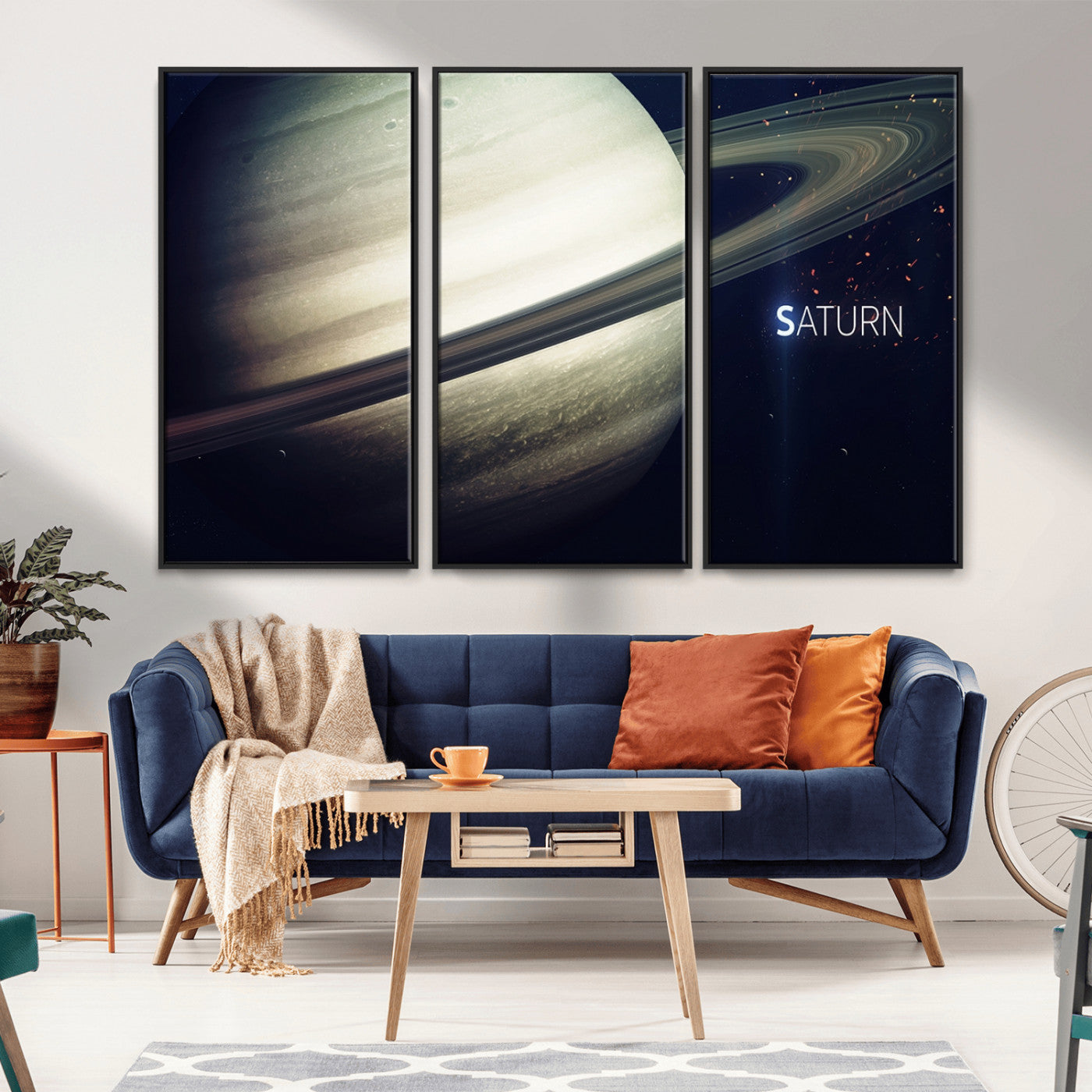 -Framed Saturn Wall Art Canvas Print
