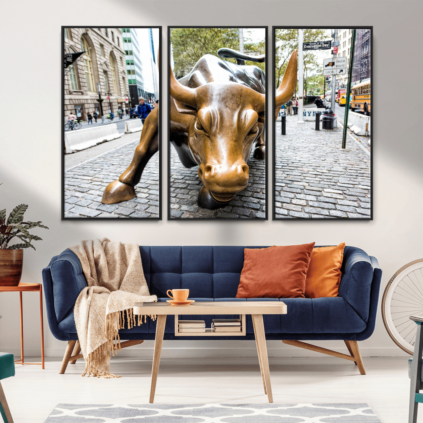 -Charging Bull Wall Art Canvas Print