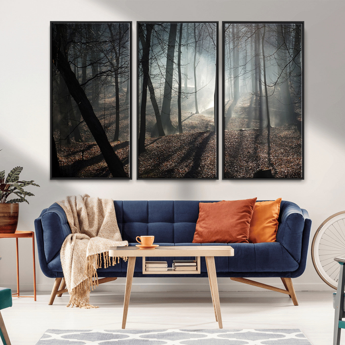 -Dark Family and Tree Wall Art Canvas Print