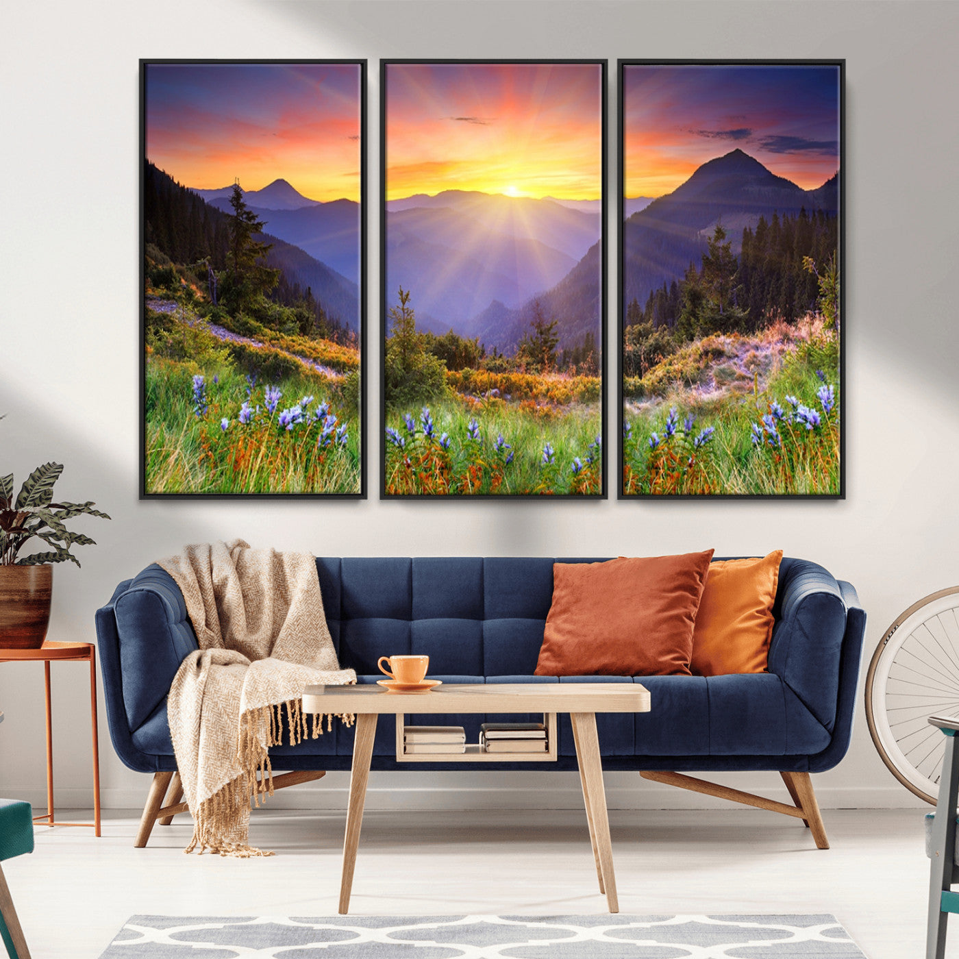 -Mountain and Spring Wall Art Canvas Print