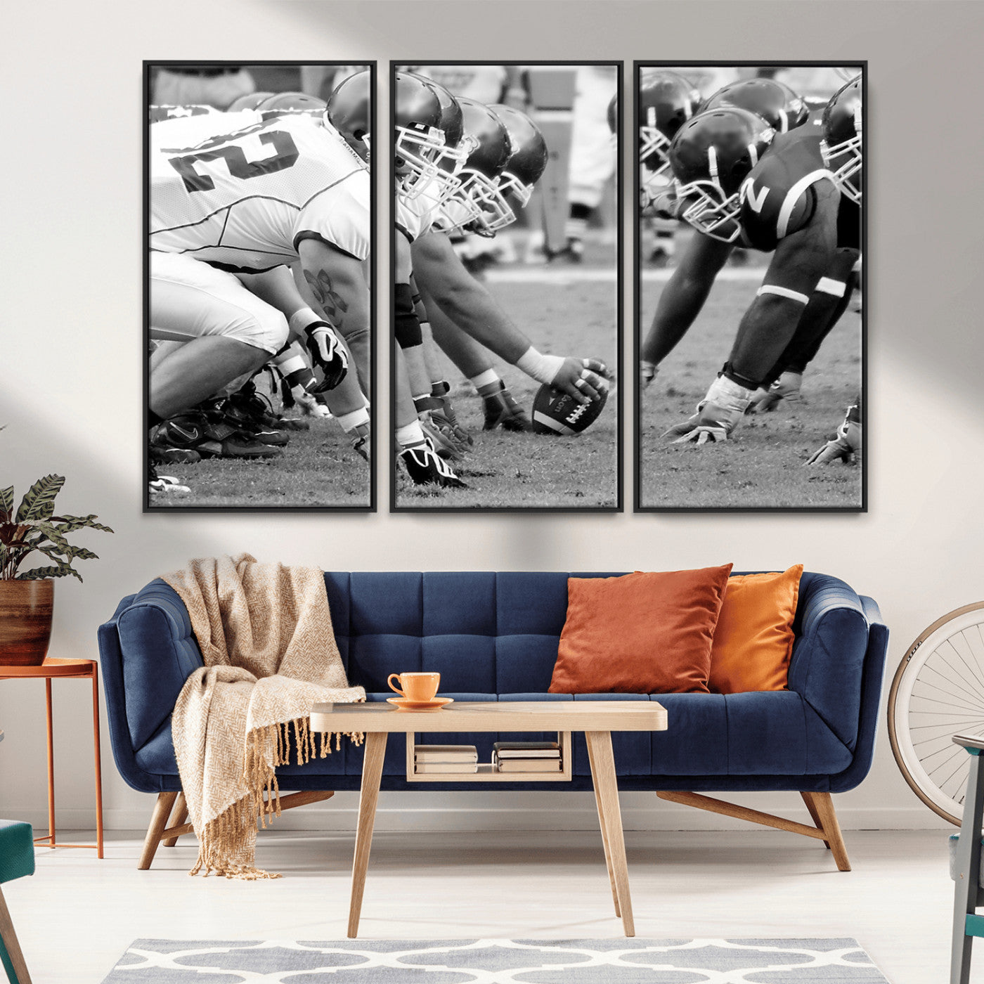 -American Football Player Wall Art Canvas Print