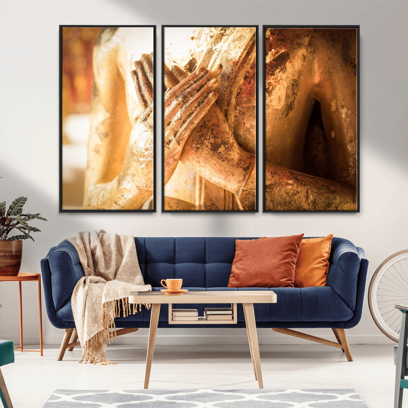 -Buddha Statue Hands Wall Art Canvas Print