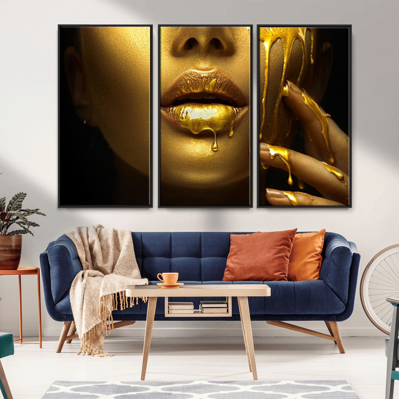 -Gold and Women Wall Art Canvas Print