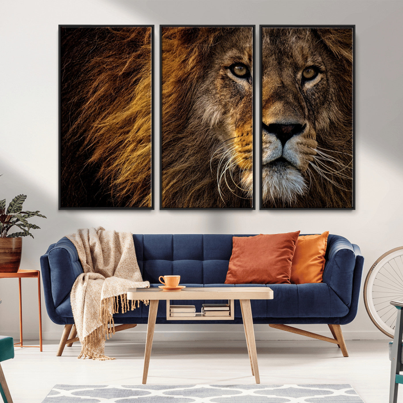 -Mighty Lion Wall Art Canvas Print – Majestic Animal Portrait Artwork for Home, Office, Living Room, Guest Room