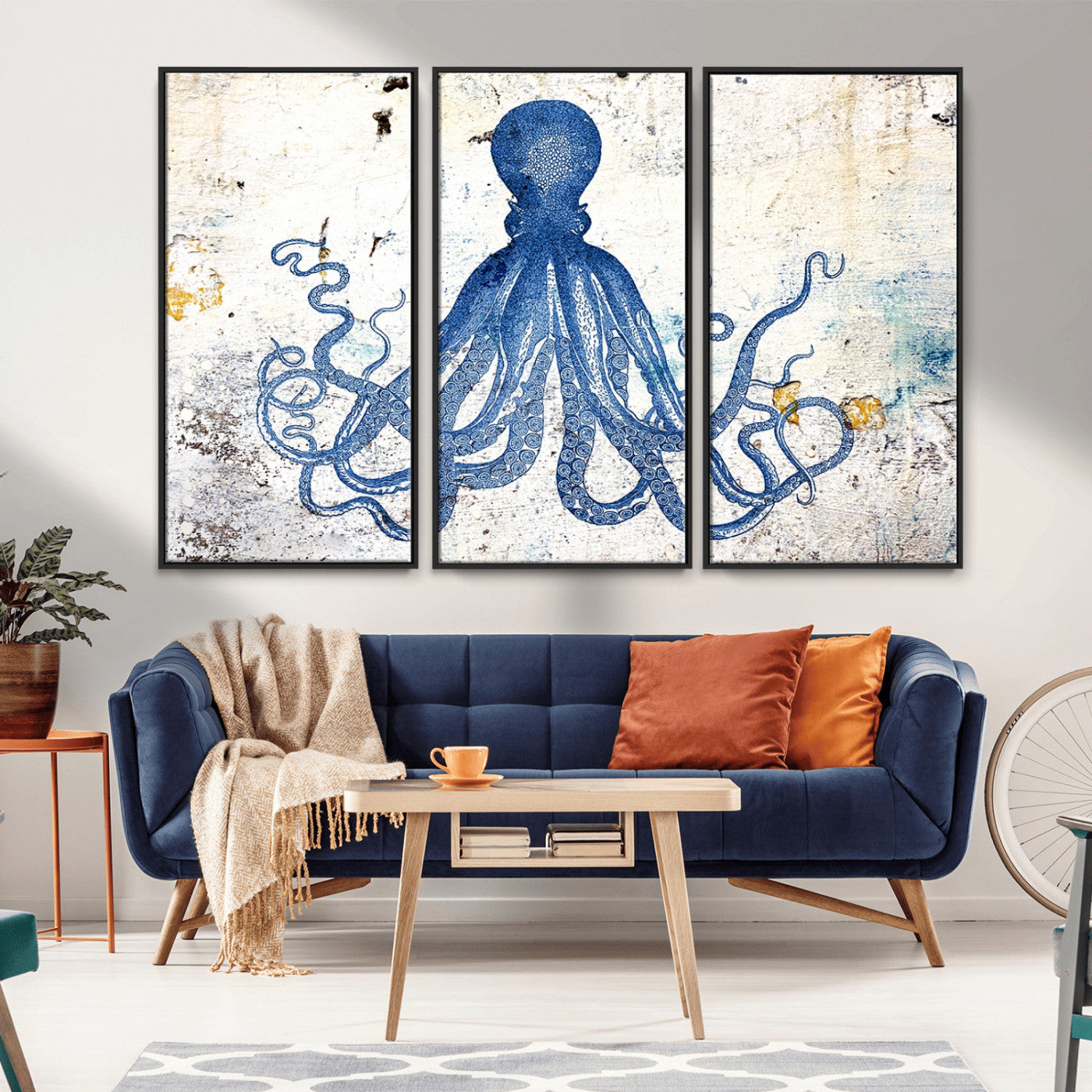 38211-MGV-CV-36X24-Octopus Canvas Wall Art | Coastal Marine Life Artwork for Living Room, Bedroom, or Office |