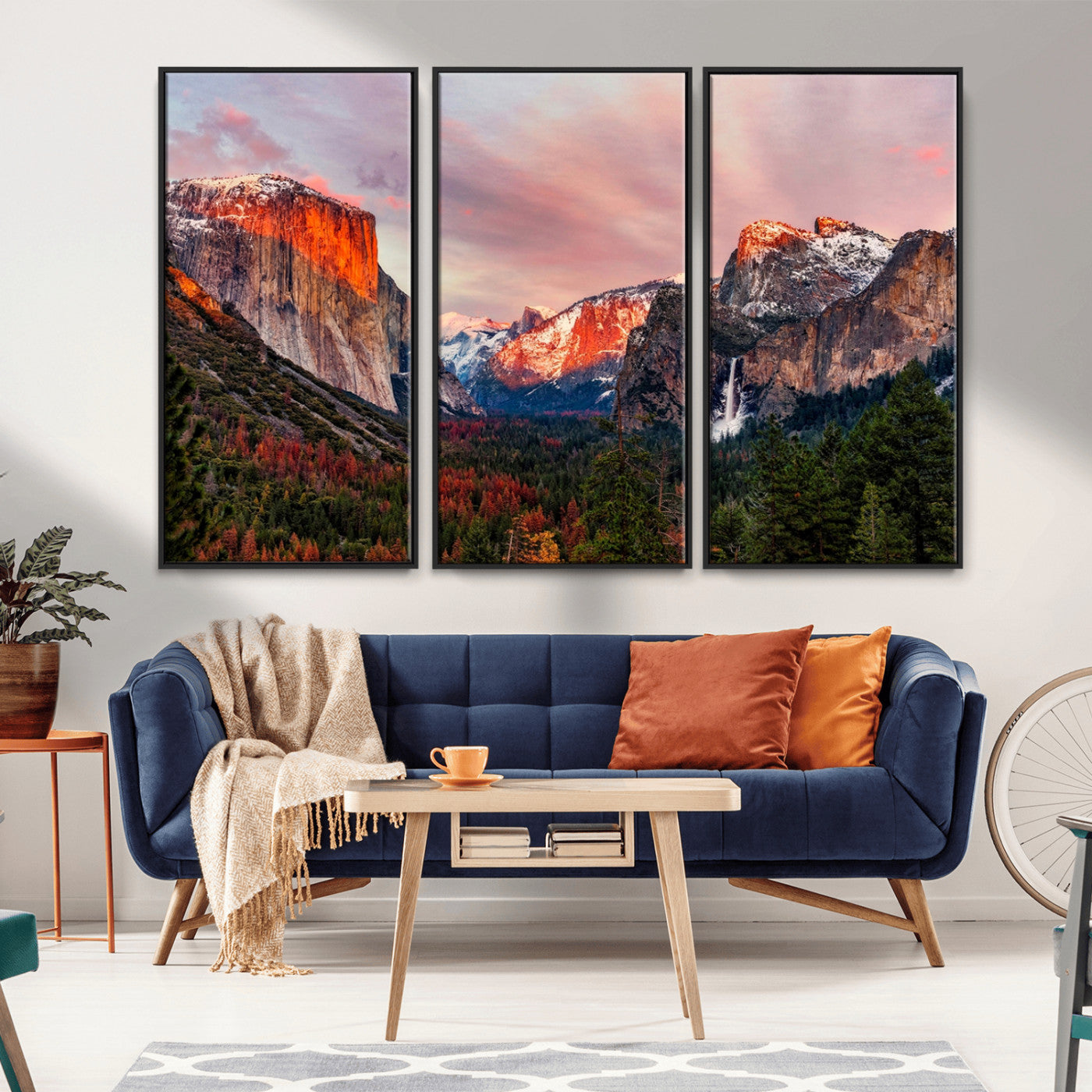 -Yosemite Half Dome Wall Art Canvas Print El Capitan
