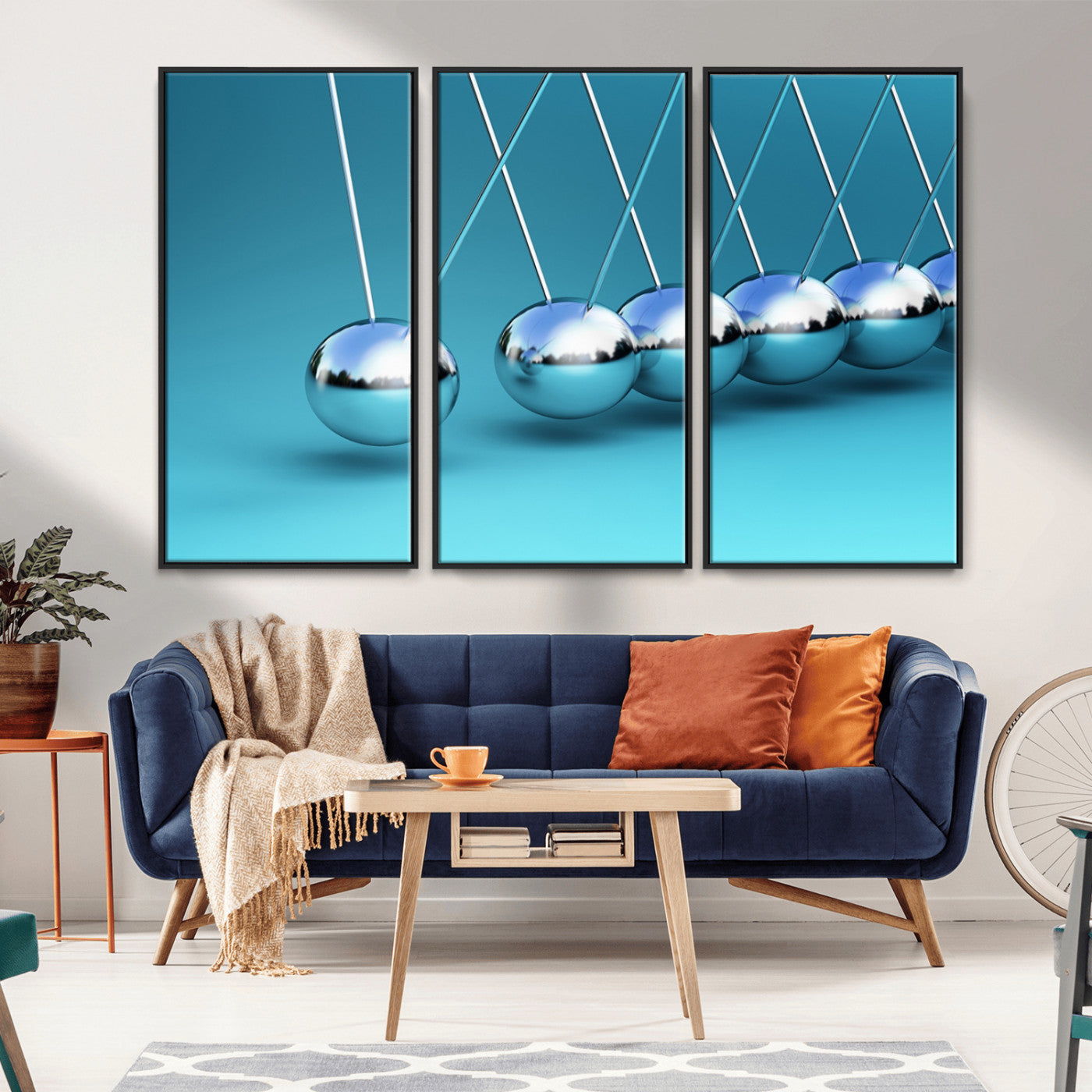 -Wall Art Newton's Cradle Canvas Print, Framed Newton Cradle Canvas Print